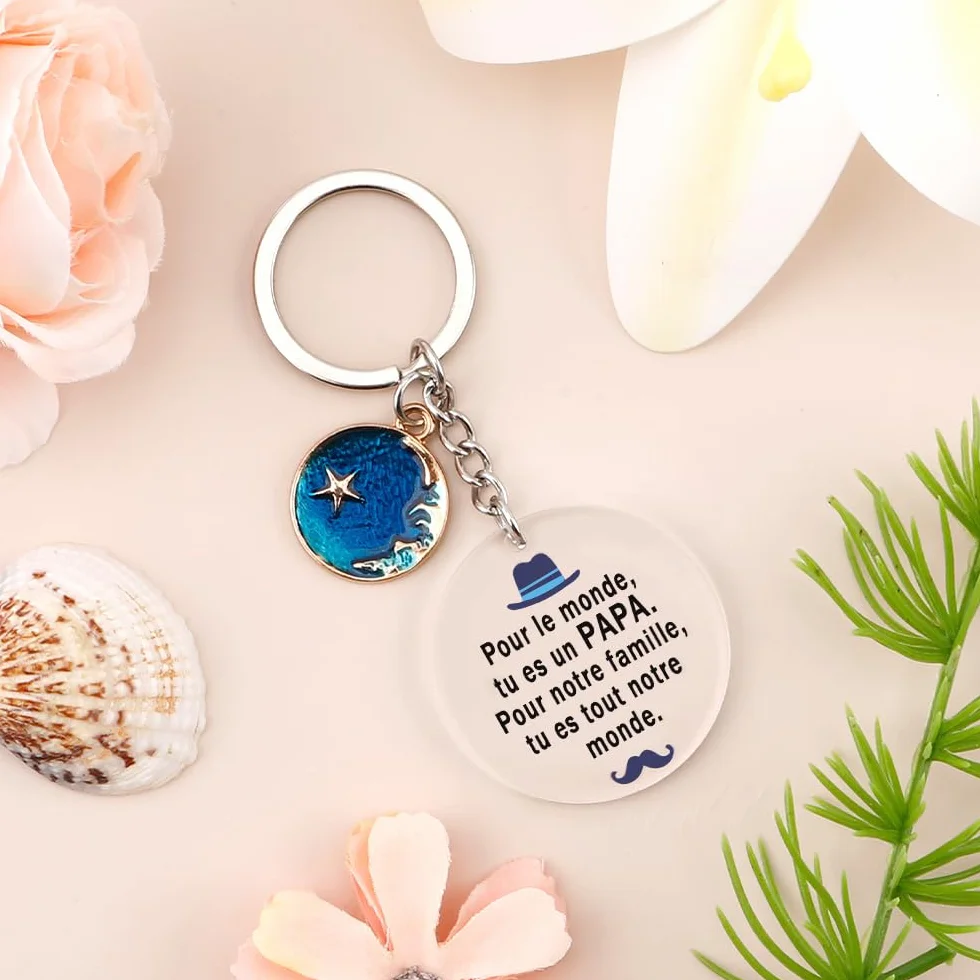 Porte Clef Acrylique Cadeau Original Homme Femme Papa Maman Anniversaire Noel