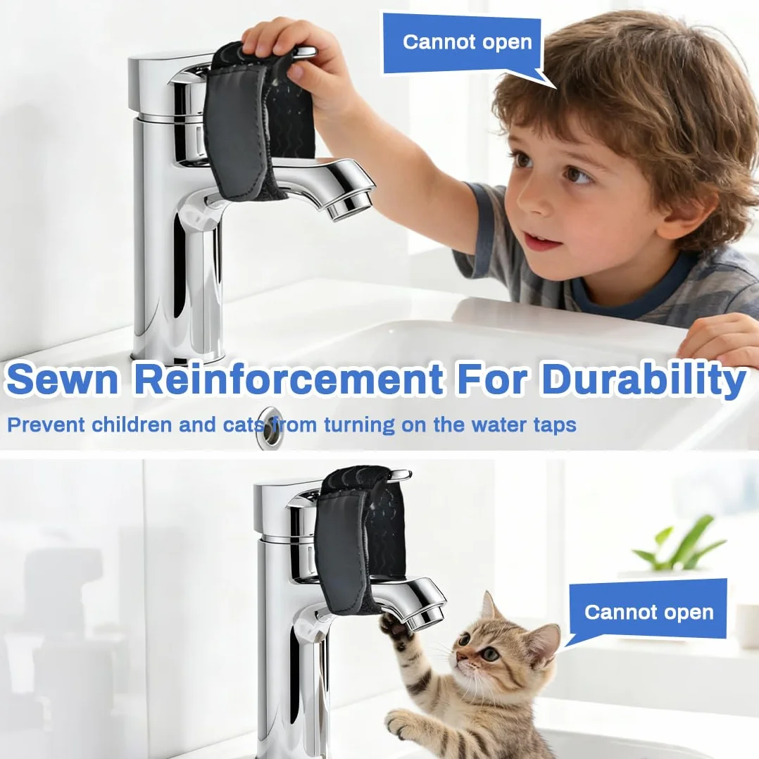 4 Pièces Bande Élastique Anti-Enfant Robinet, Accessoires De Robinetterie Sécurité Eau Cuisine Salle De Bain