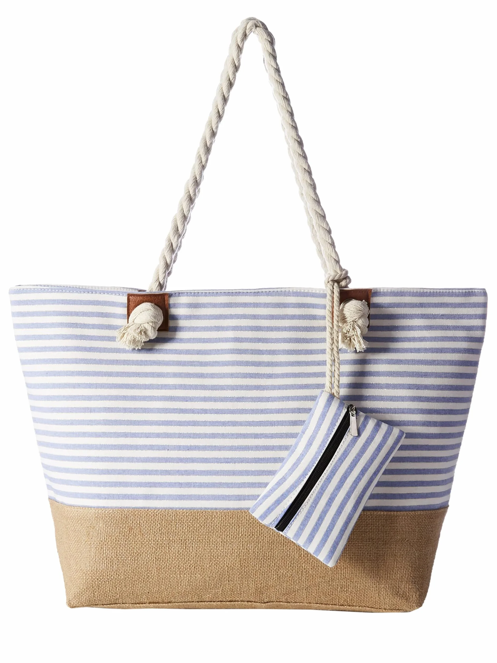 DonDon Grand sac de plage imperméable avec fermeture à glissière sac shopping à bandoulière