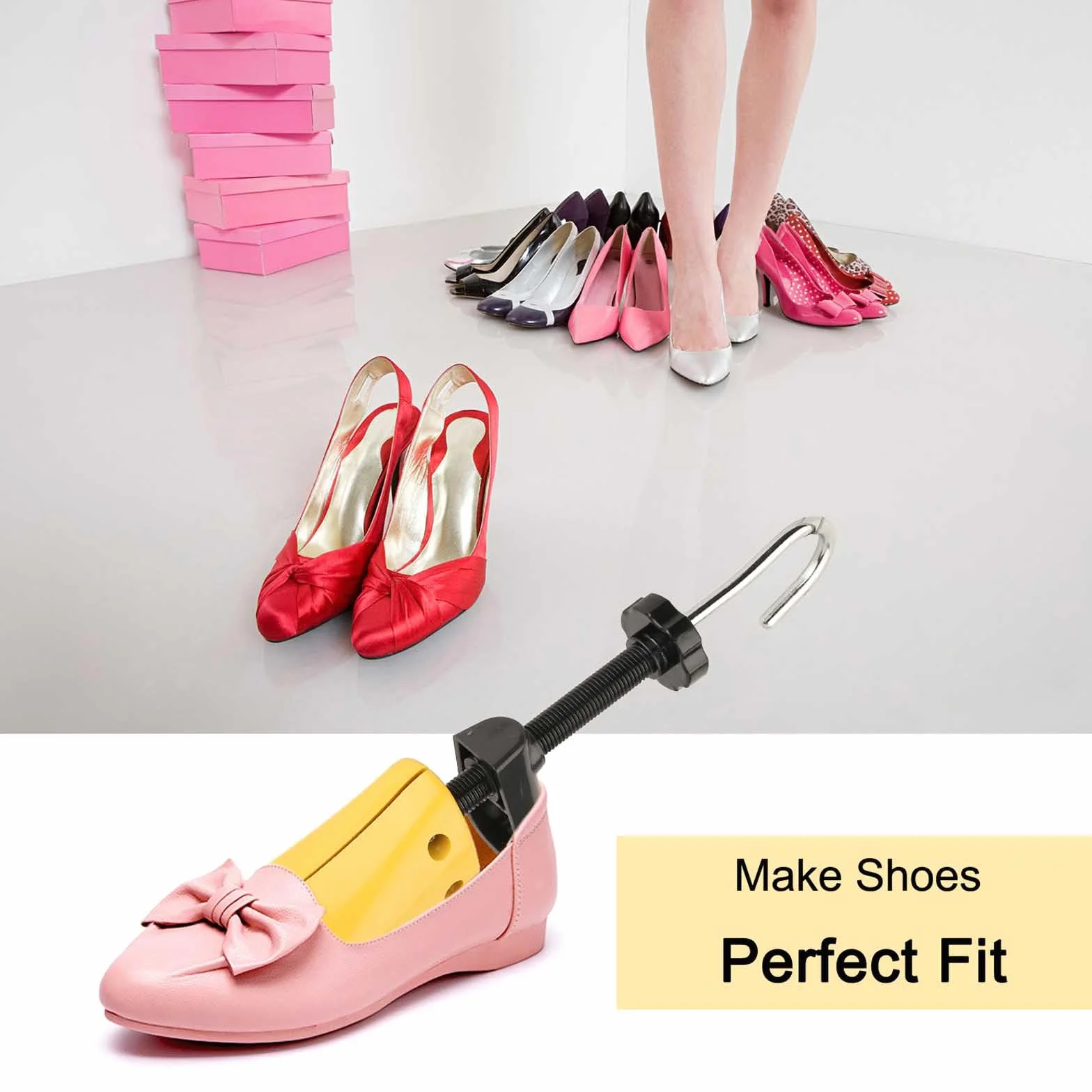 Embauchoirs Plastique avec Métal Arbre de Chaussure Chausse-Pied Homme Femme