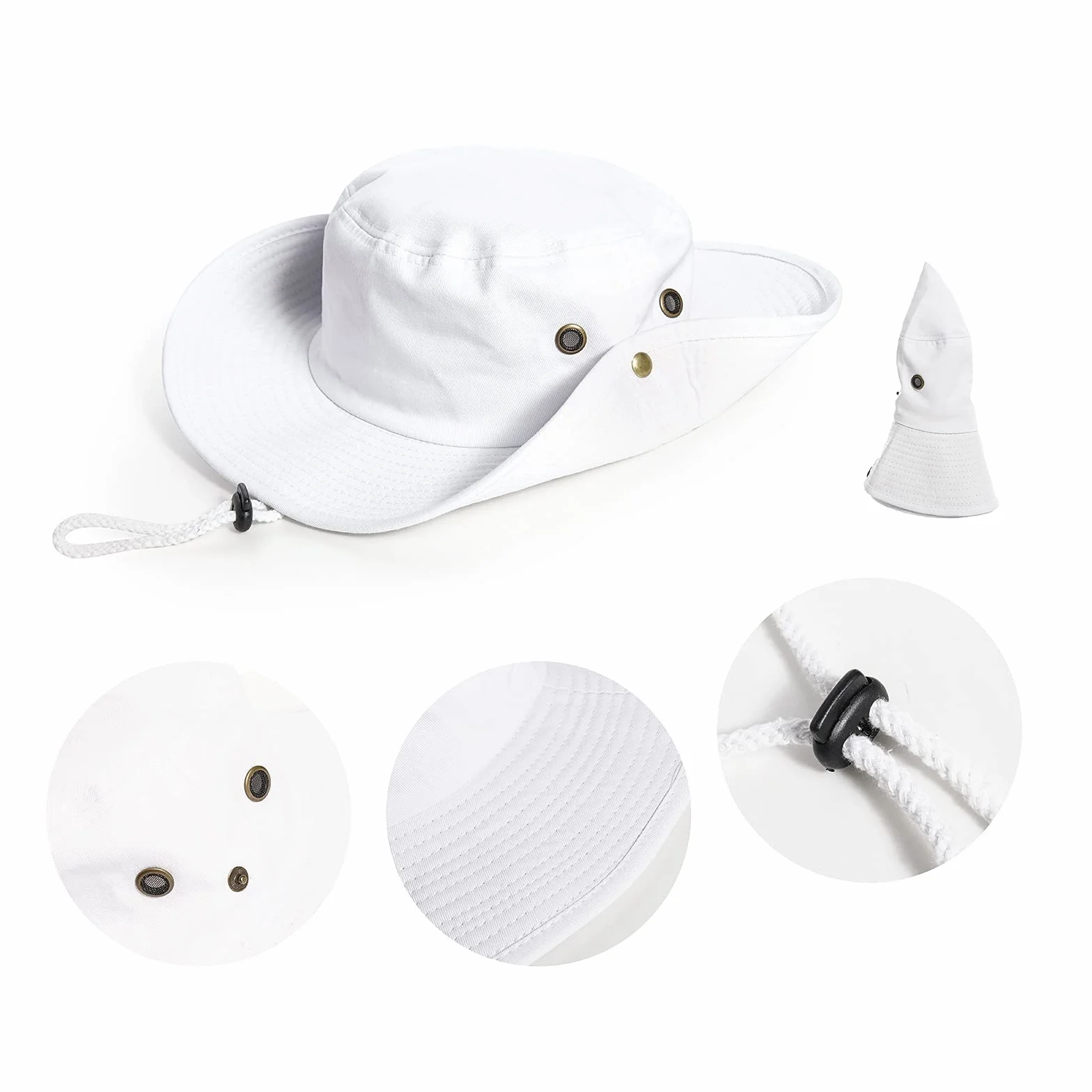INOGIH Chapeau de soleil été homme Protection UV Boonie pêche seau randonnée plein air M/L 59CM