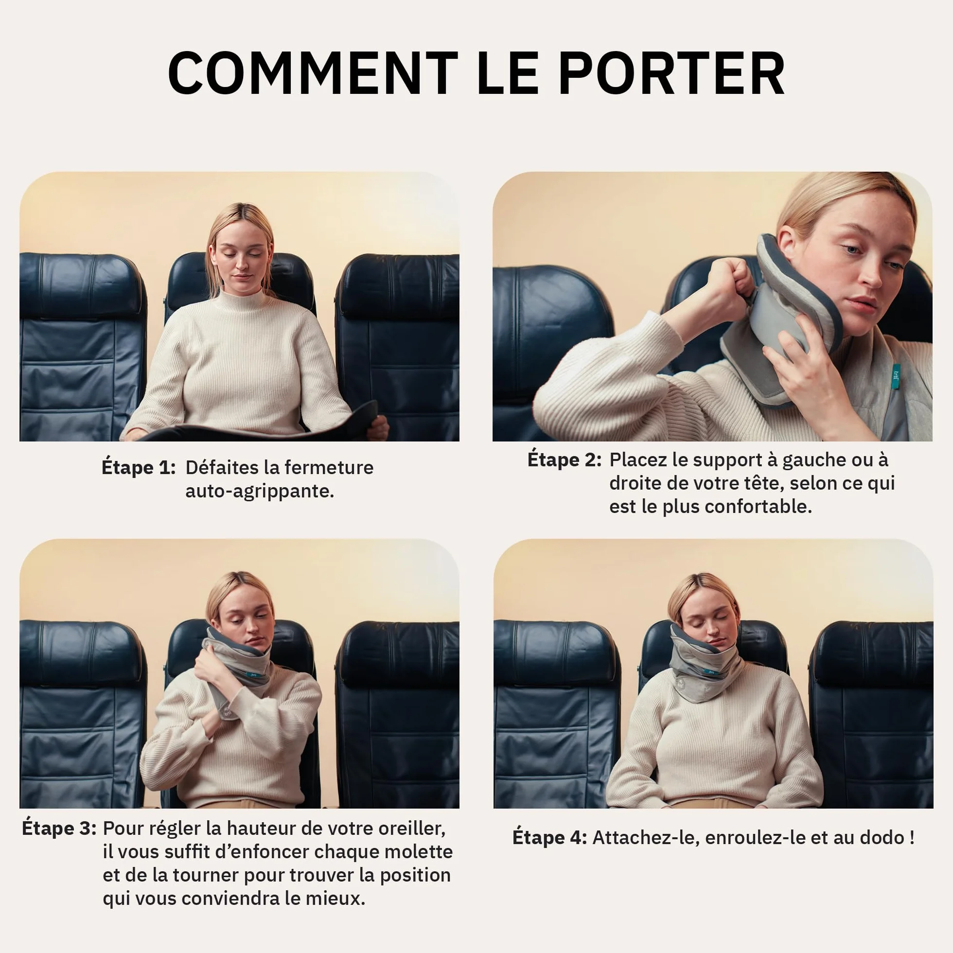 Trtl Travel Pillow Plus Gris | Oreiller Cervical Réglable en Hauteur Voyage Avion