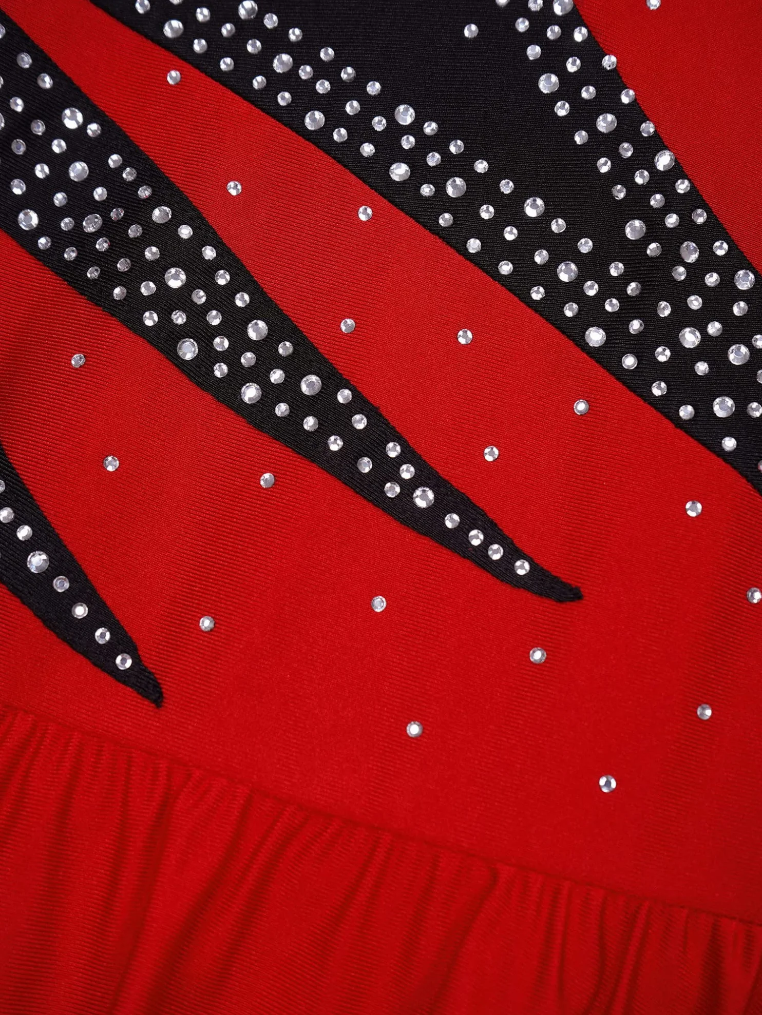 Robe Patinage Artistique Enfant Fille Manche Longue Strass Justaucorps Gymnastique Danse Costume 5-16 Ans