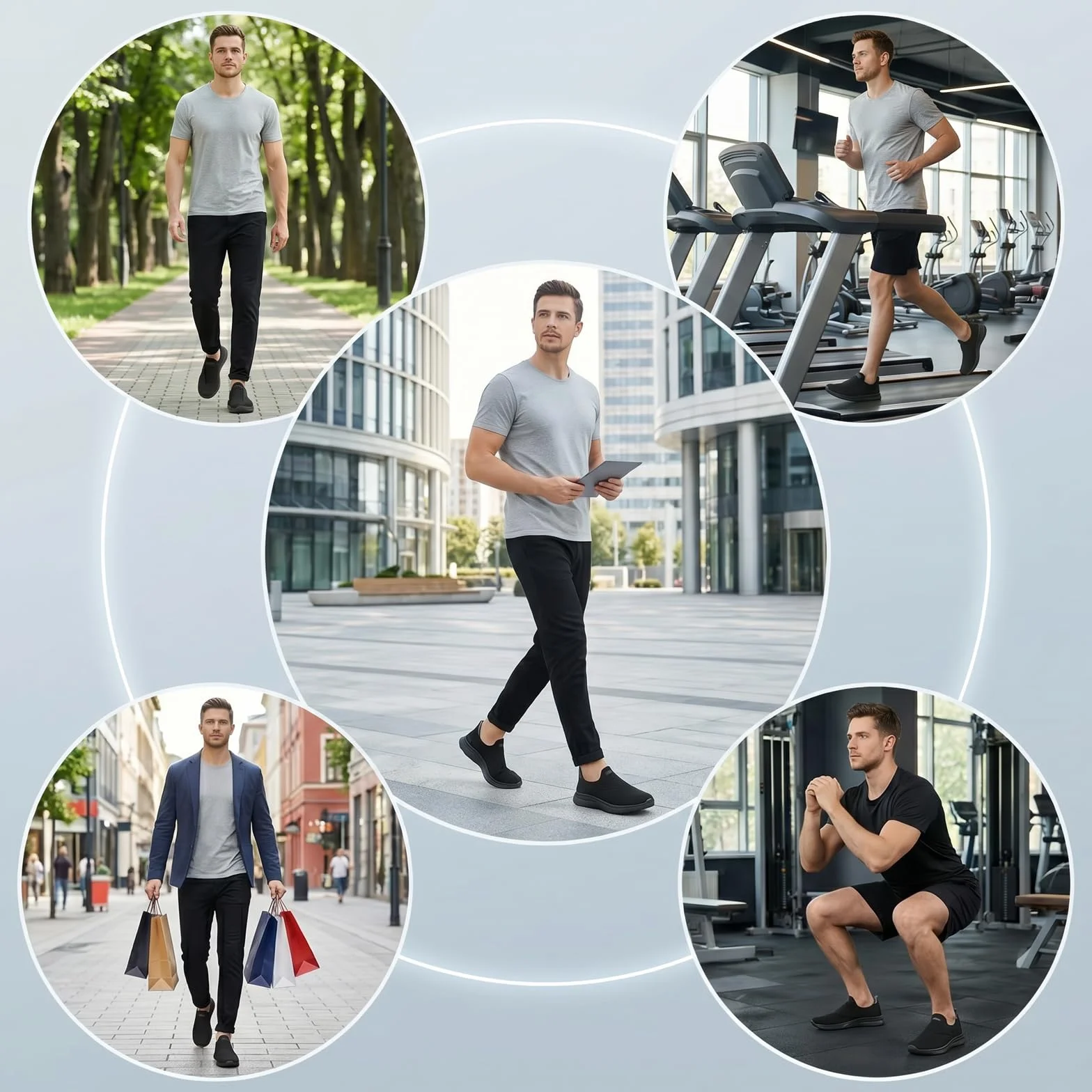 ODCKOI Chaussures de Sport Hommes sans Lacets Slip on Baskets Outdoor Légères Respirantes