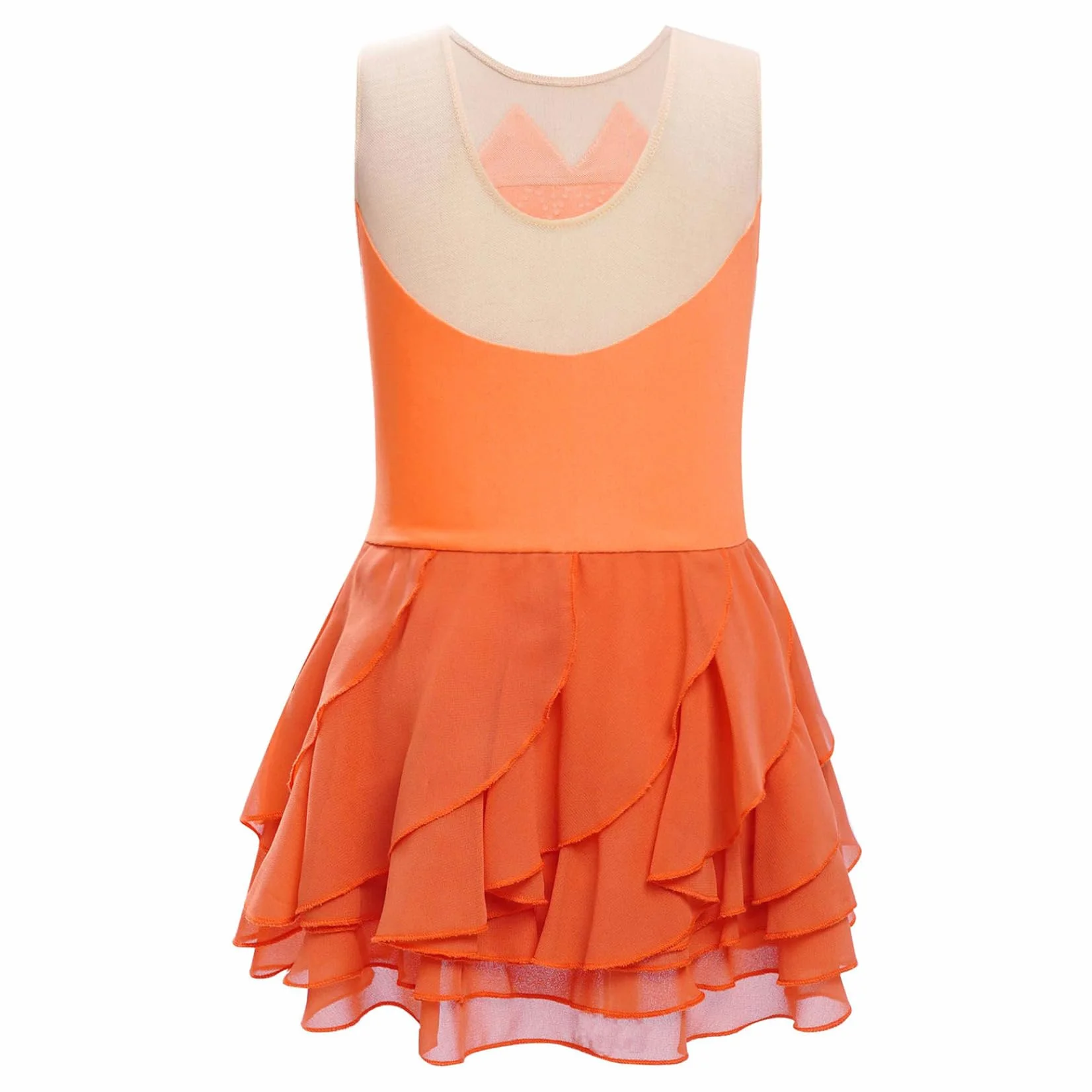 Robe Patinage Artistique Fille Justaucorps Strass sans Manches Gymnastique Danse