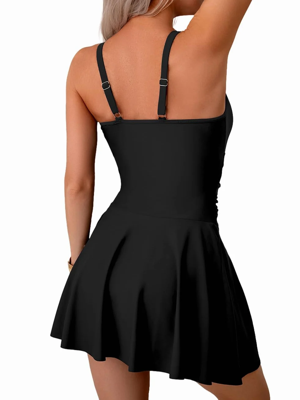 Viloree Maillots de Bain Une Pièce Femme Robe Push Up Contrôle du Ventre Swimsuit Dress Elégant Ventre Plat Beachwear