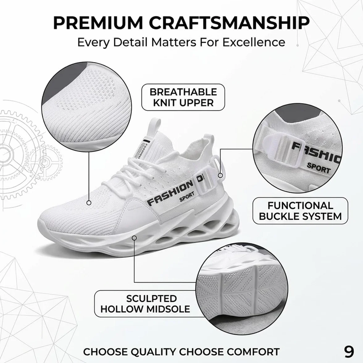 Chaussures de Course Homme Femme Running Sport Fitness Jogging Sneakers Multicolore EU 36-46