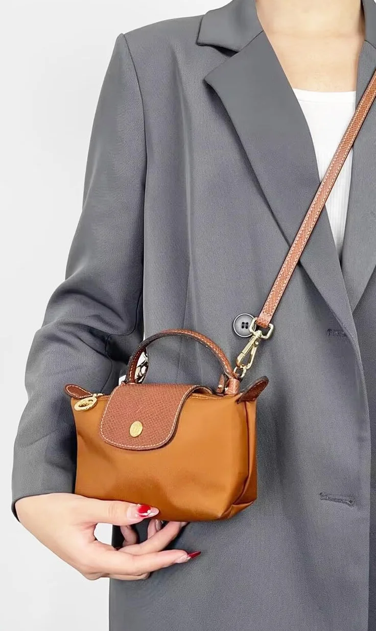 Bandoulière pour Longchamp Sac Femme, Marron, Réglable, Sans Perçage