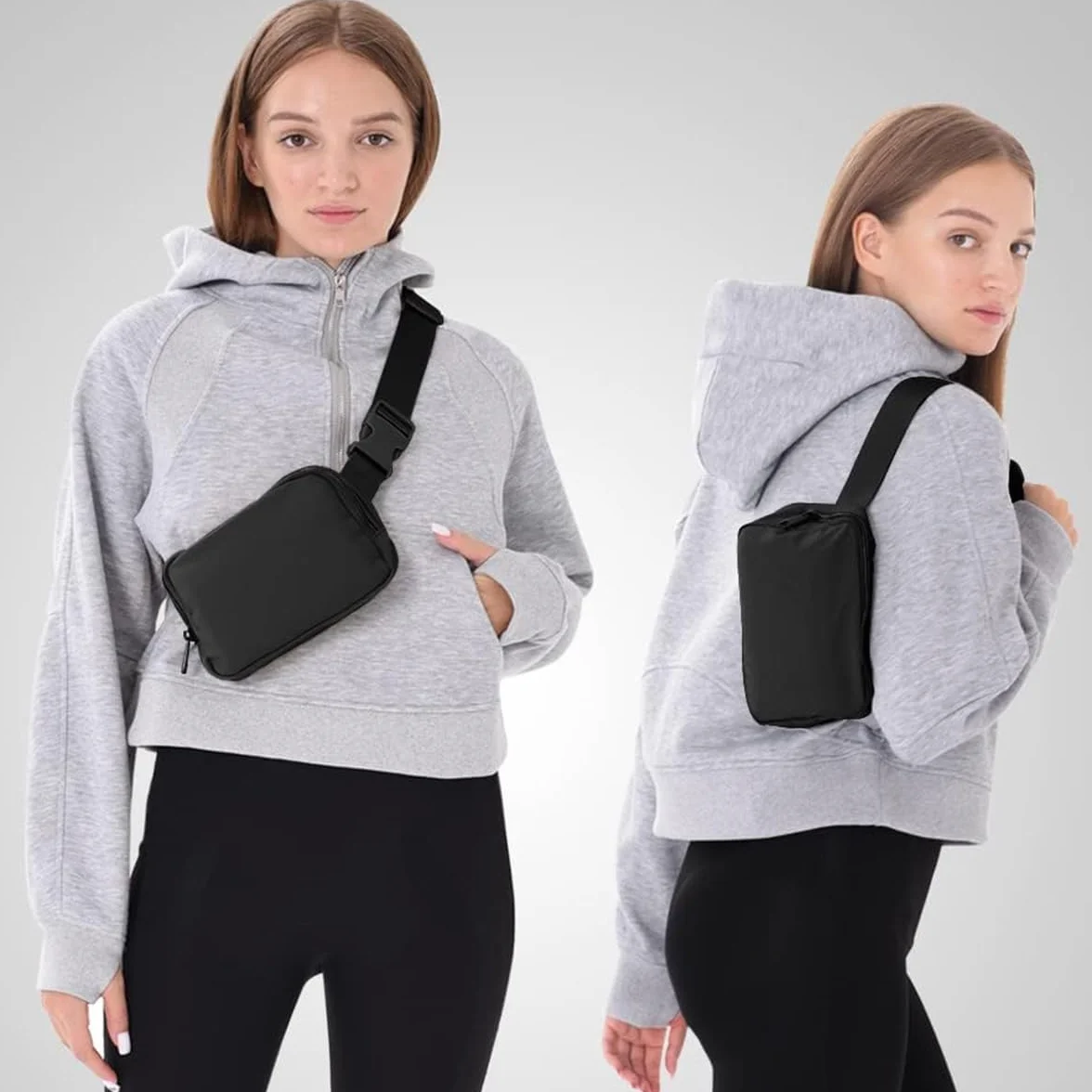 Sac Banane Homme Femme Unisexe Randonnée Ceinture Bandoulière Multifonctionnel Outdoor Waist Pack Fanny Pack Noir