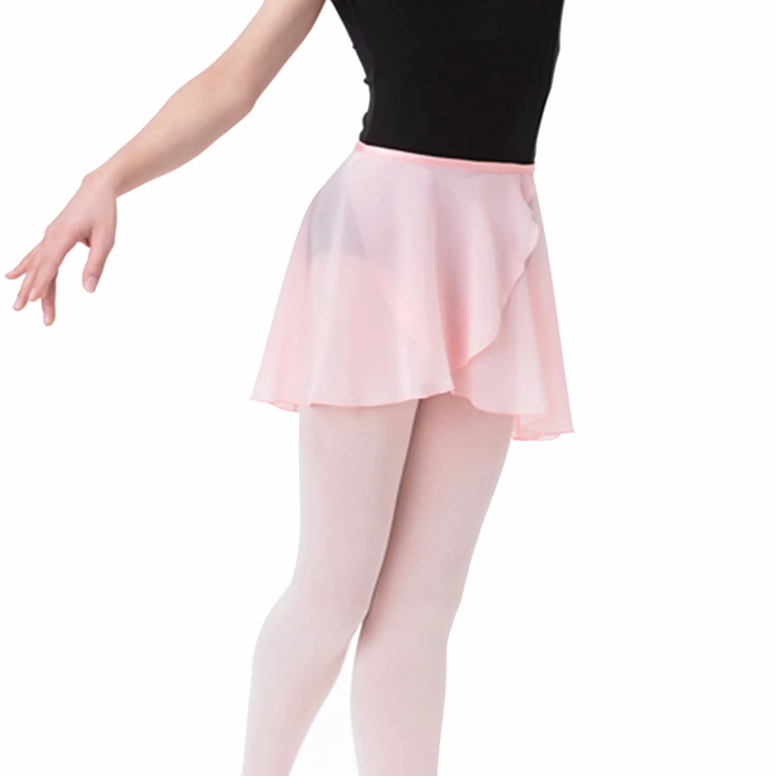Bezioner Jupe de Ballet Danse Portefeuille en Mousseline pour Enfants Femme avec Ceinture Cravate