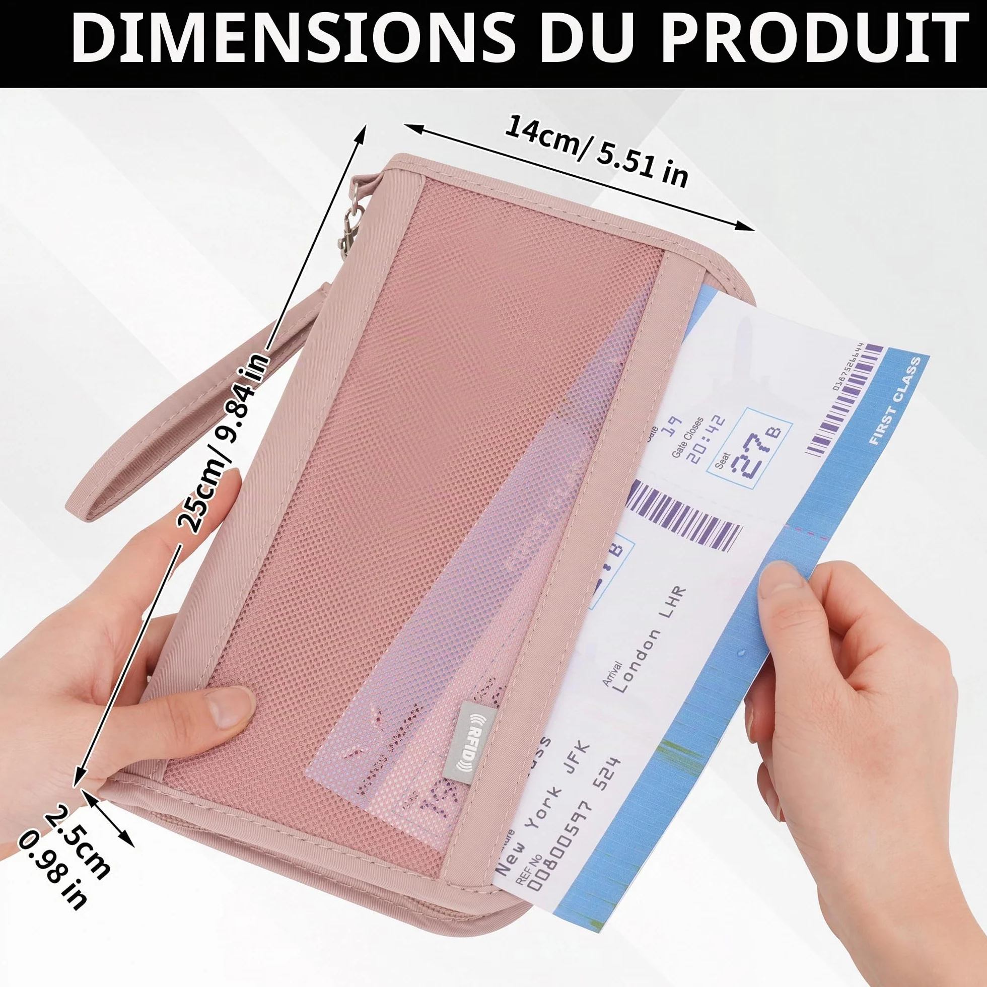 Portefeuille Passeport Familial RFID Organisateur de Voyage pour Cartes de Crédit Homme Femme