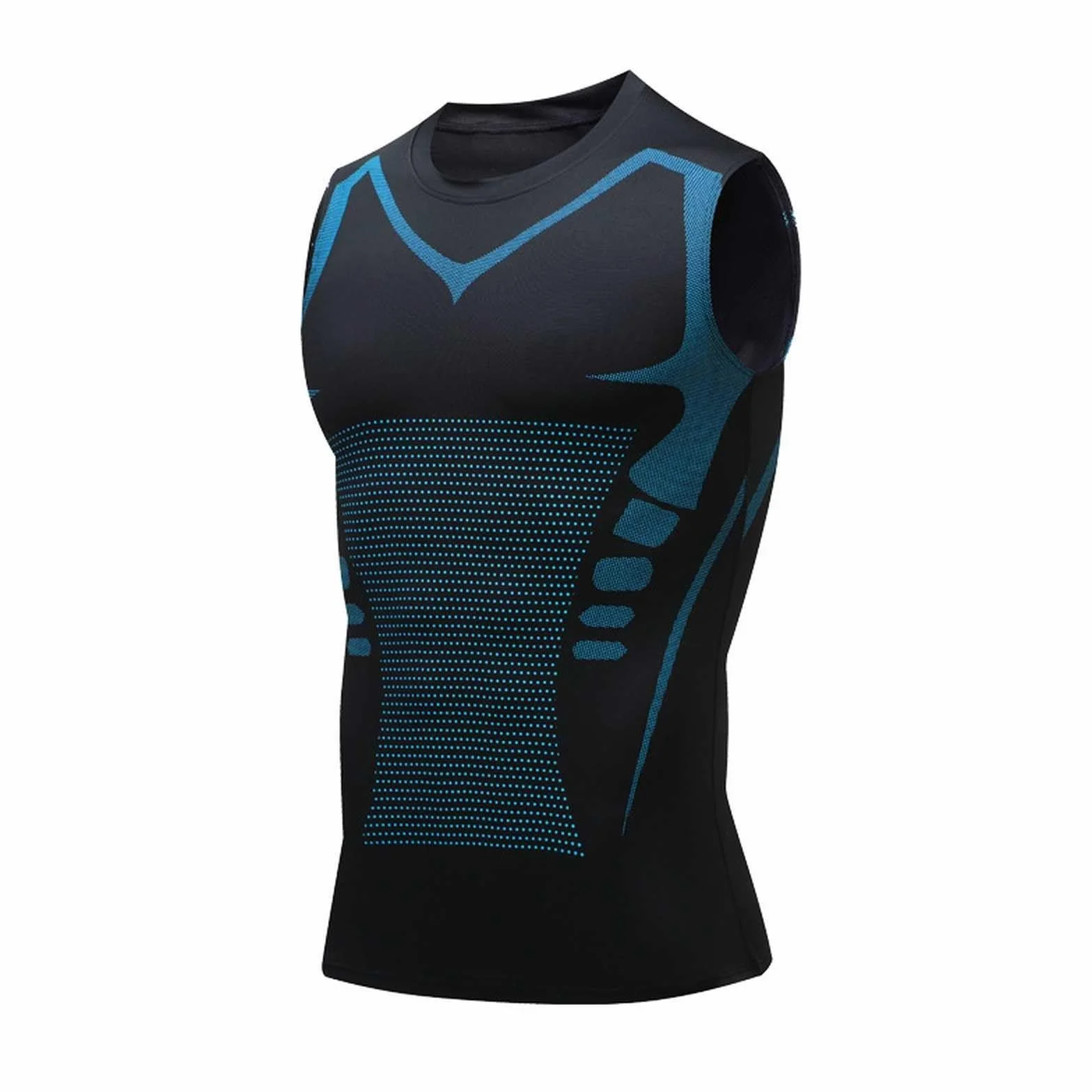 Men Body Shaper Slimming Vest Breathable Ice-Silk Powershape Ionic Shaping Gilet Modelant Ionique