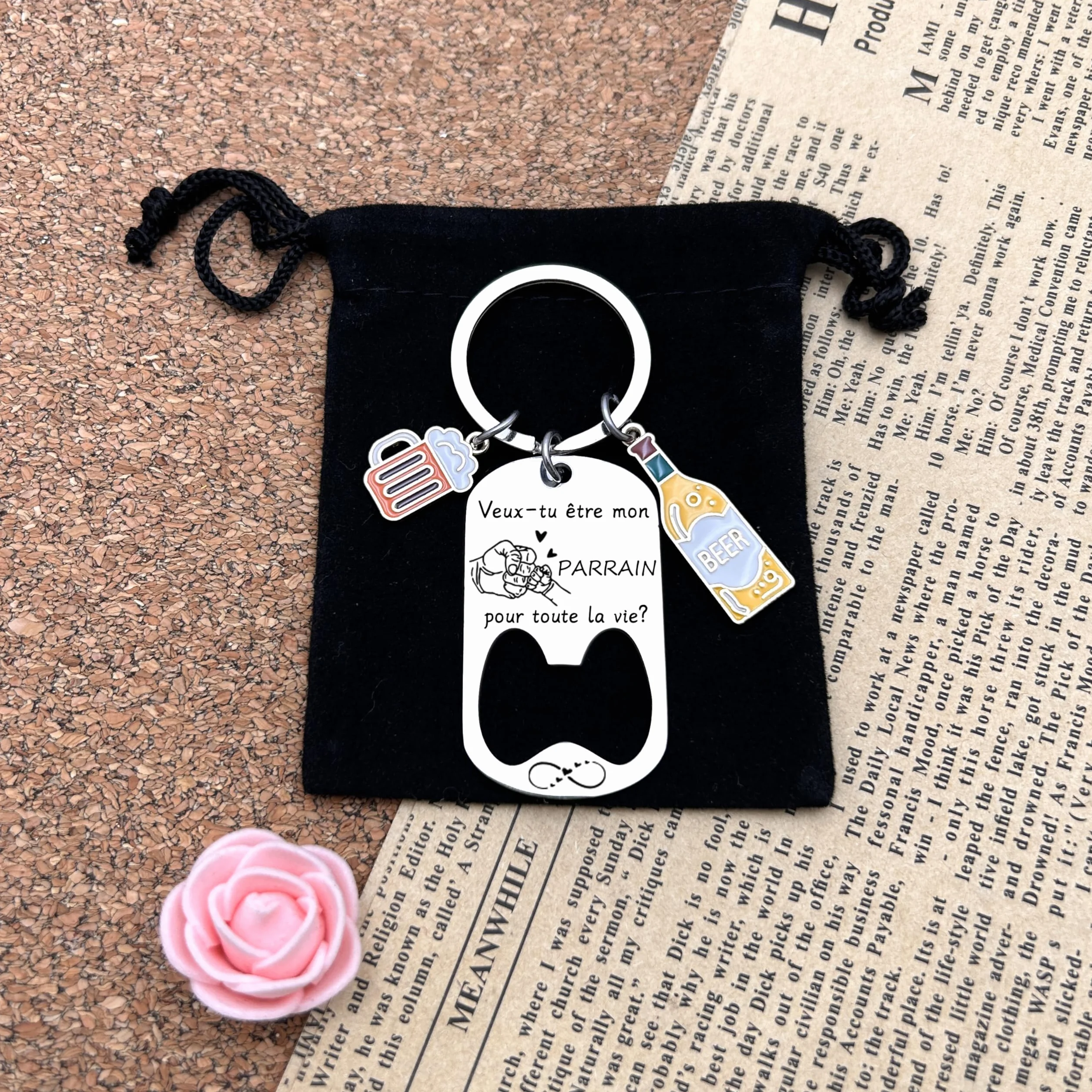 Porte Clé Parrain Cadeau Personnalisé Demande Parrain Marraine Fête Des Pères