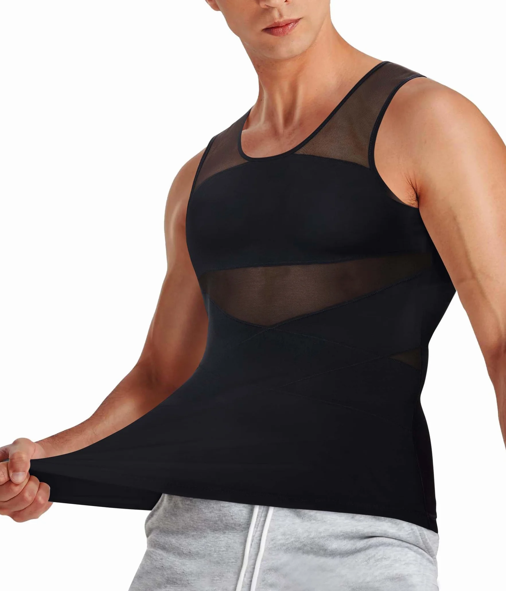 Nebility Débardeur de Compression Homme Maillot de Corps Gaine Ventre Plat Amincissant