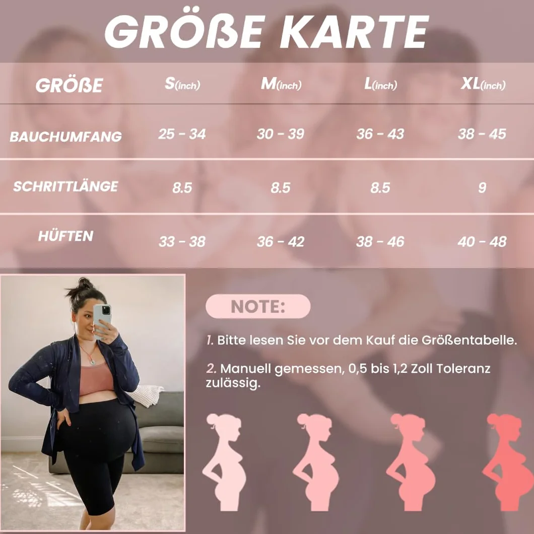 QGGQDD Legging de grossesse court pour femme enceinte