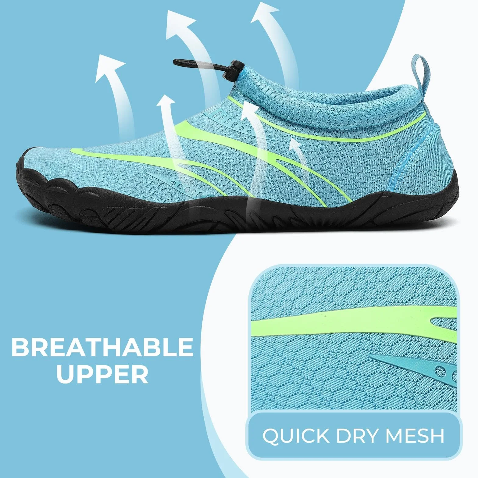 Mishansha Chaussures de Natation Homme Femme Plage Respirantes Séchage Rapide Chaussure d'eau Surf Plongée 36-46EU