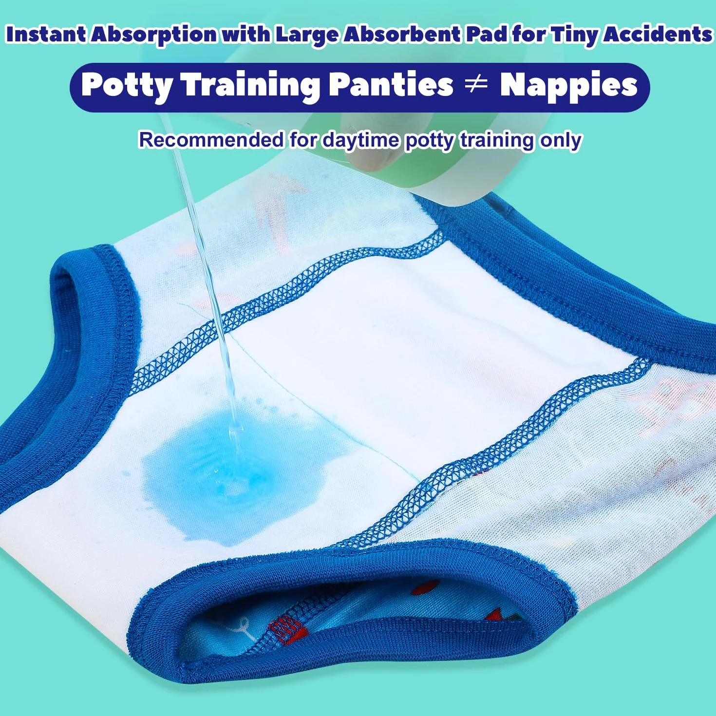 MOEMOE BABY Culotte Apprentissage Propreté Garcon Lavable 10 Paquets Bleu 2 Ans