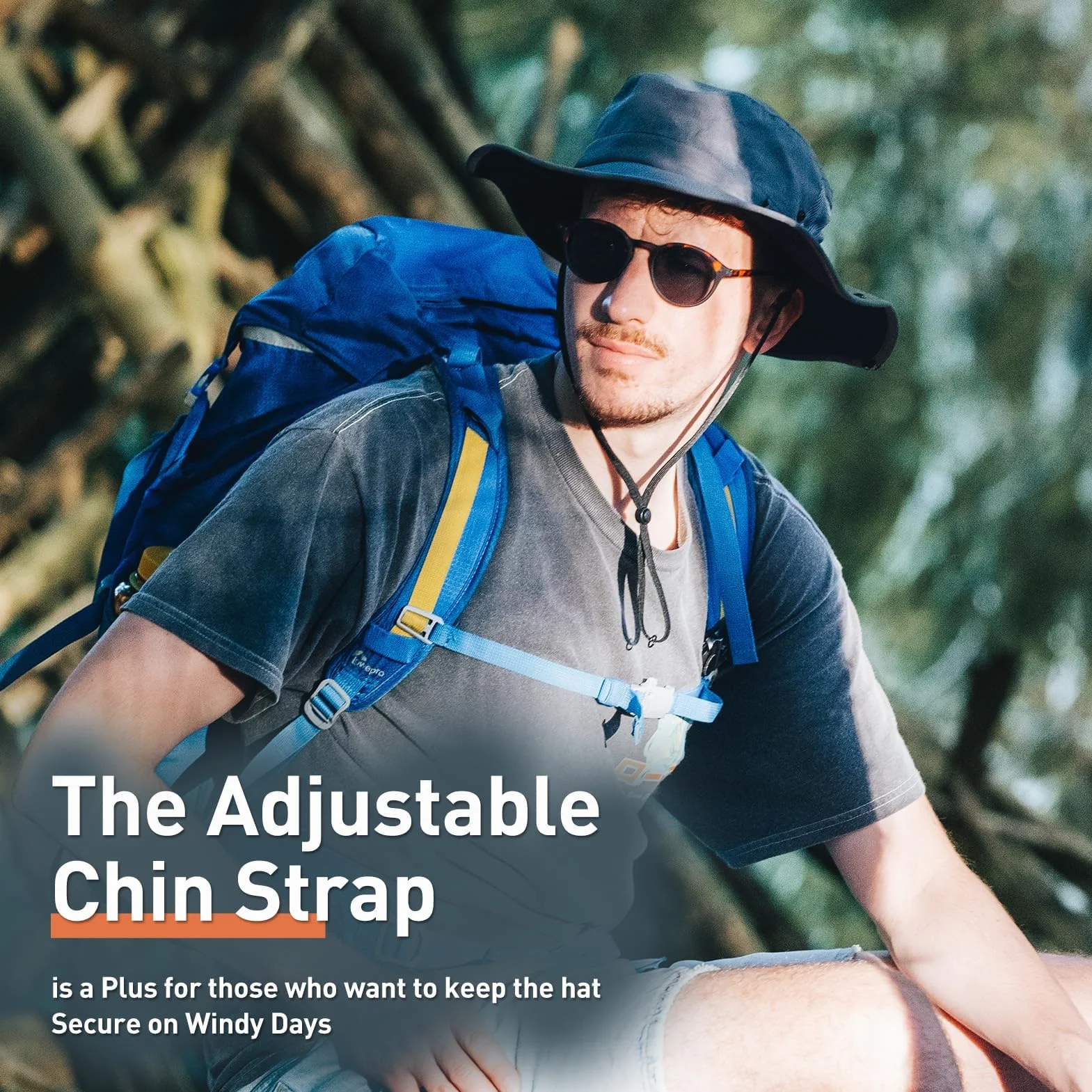 TOP-EX Chapeau de soleil imperméable à large bord avec sangle amovible et maille ventilée