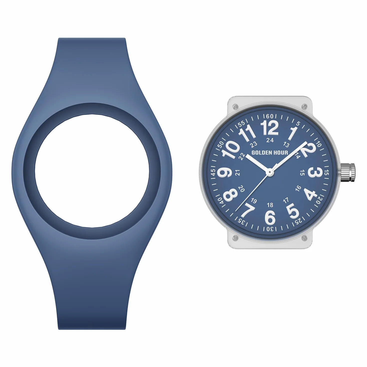 GOLDEN HOUR Montre de Sport Analogique étanche Unisexe Cadran Facile à Lire Bracelet en Silicone