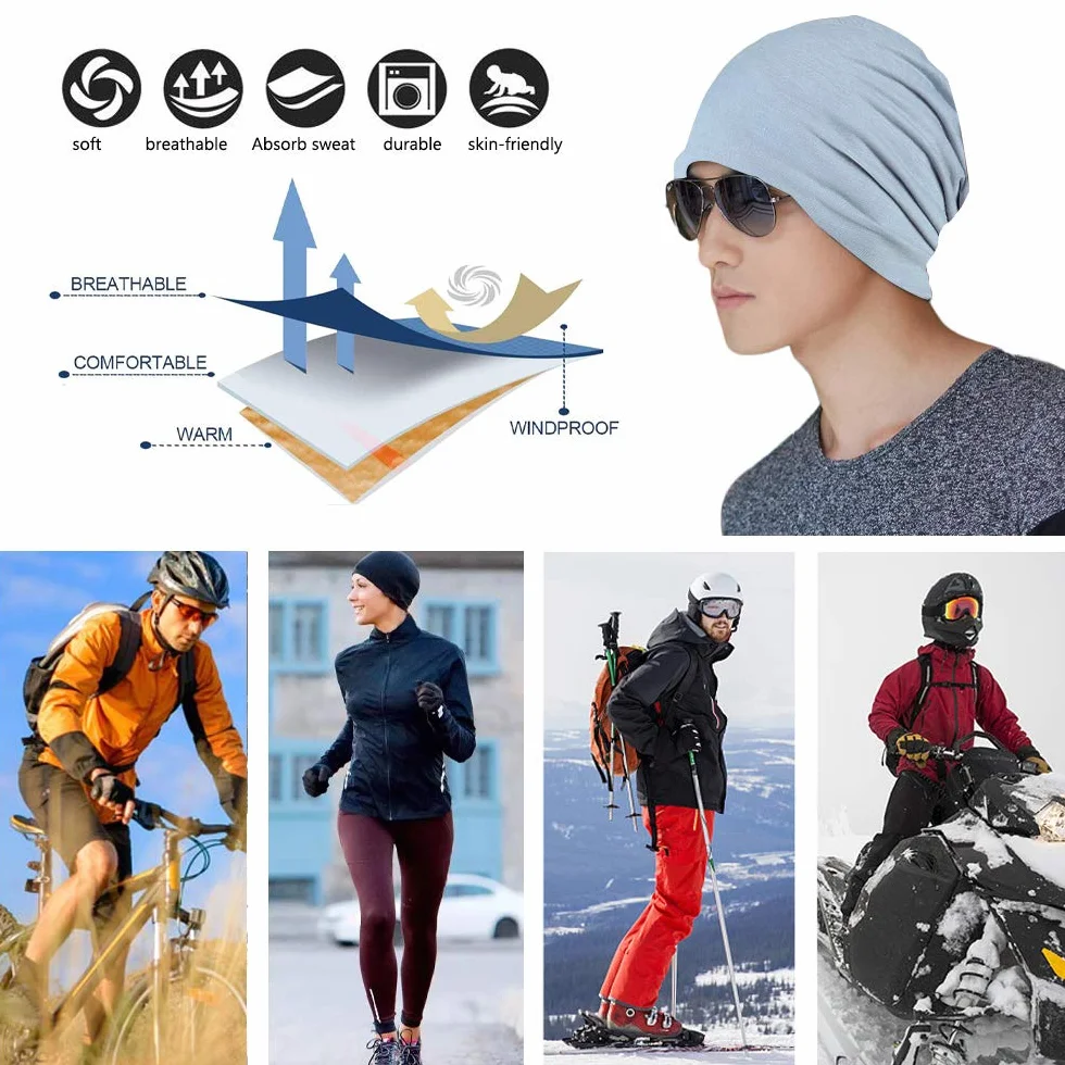 Bonnet Slouchy Cancer Chimio Casquette Coton Turban Chapeau Extensible Musulman Foulard Femmes Hommes
