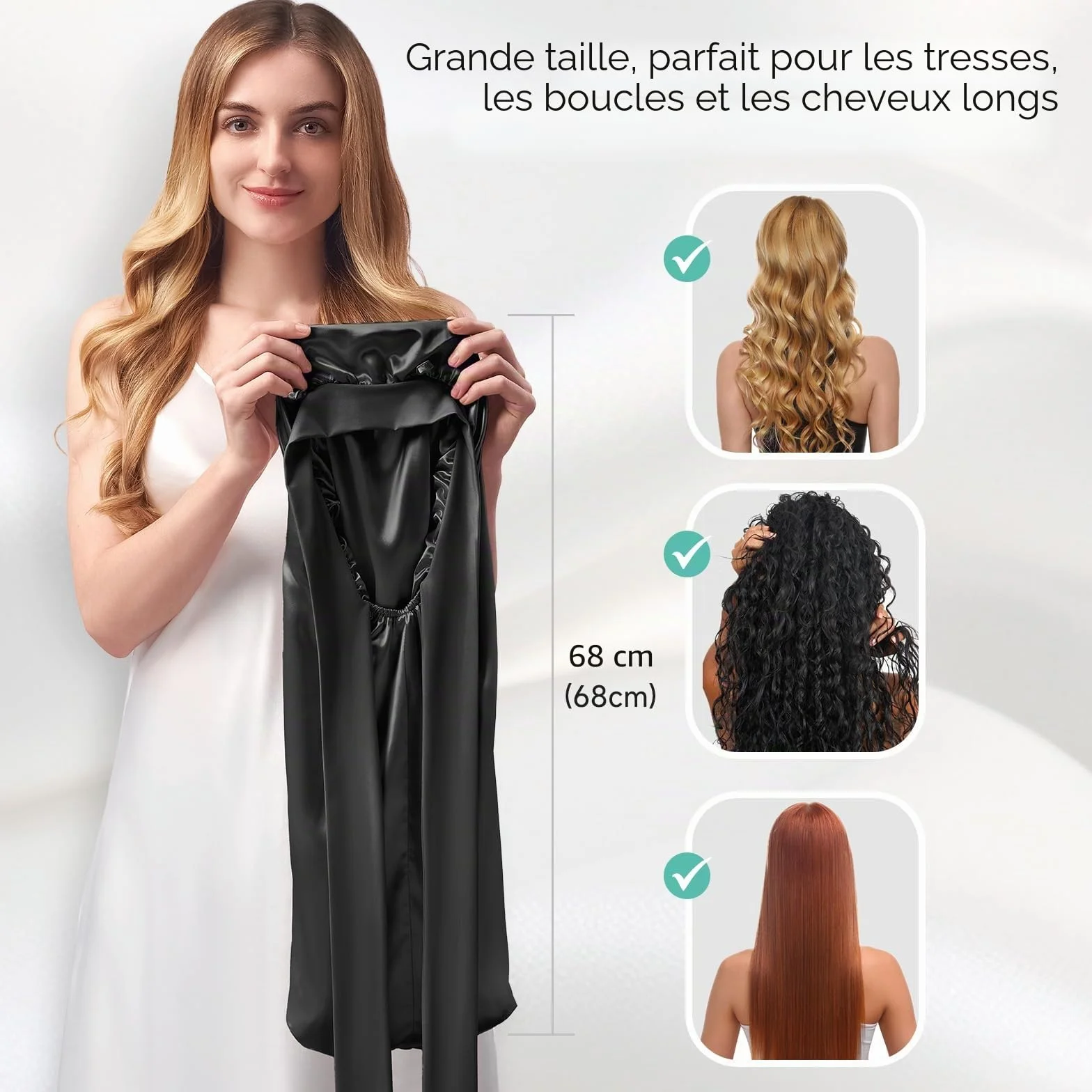 Umisleep Bonnet de Nuit Soie de mûrier 22 Momme Double Face pour Cheveux volumineux