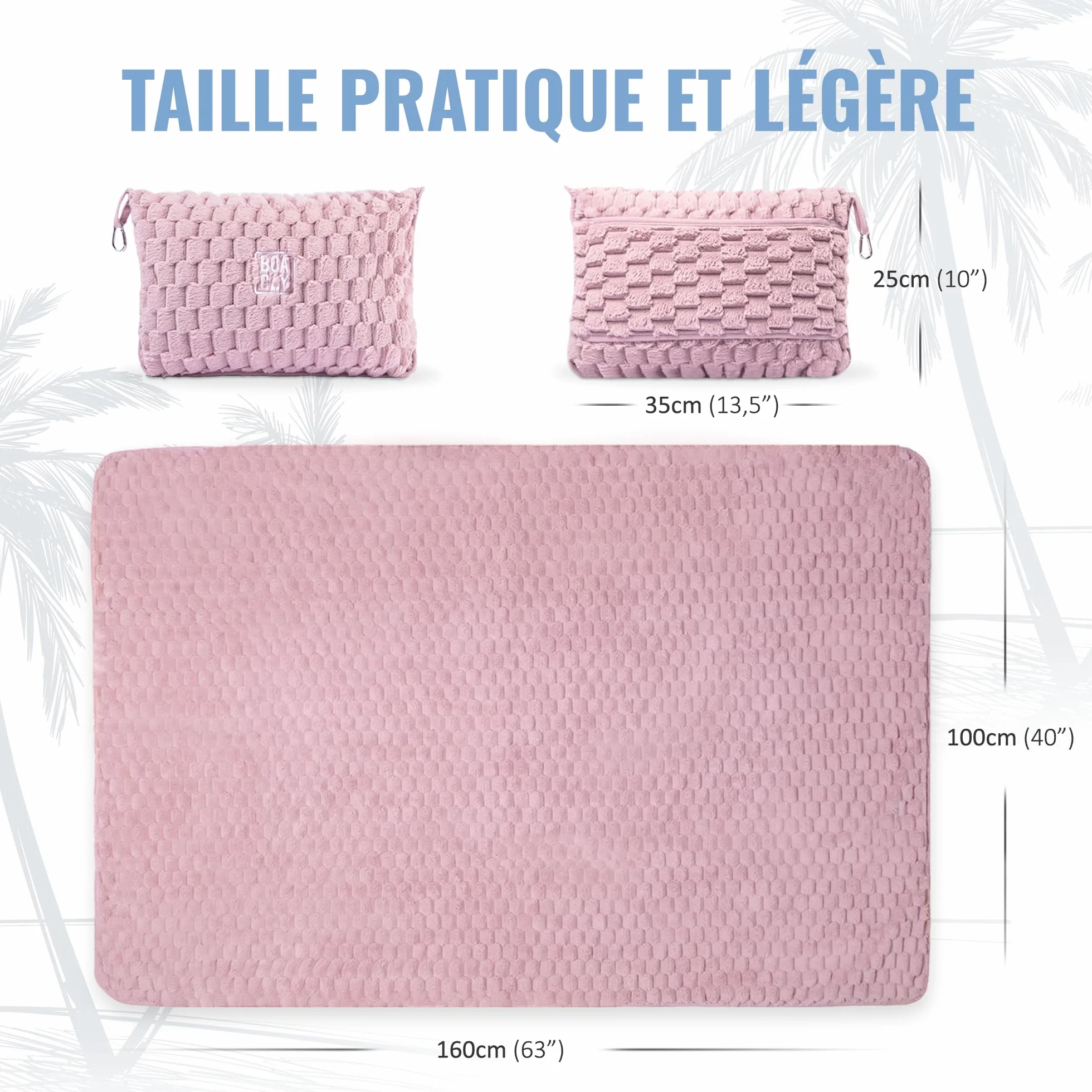 BOACAY Couverture de Voyage Pliable pour Avion Voiture Oreiller Portable avec Étui