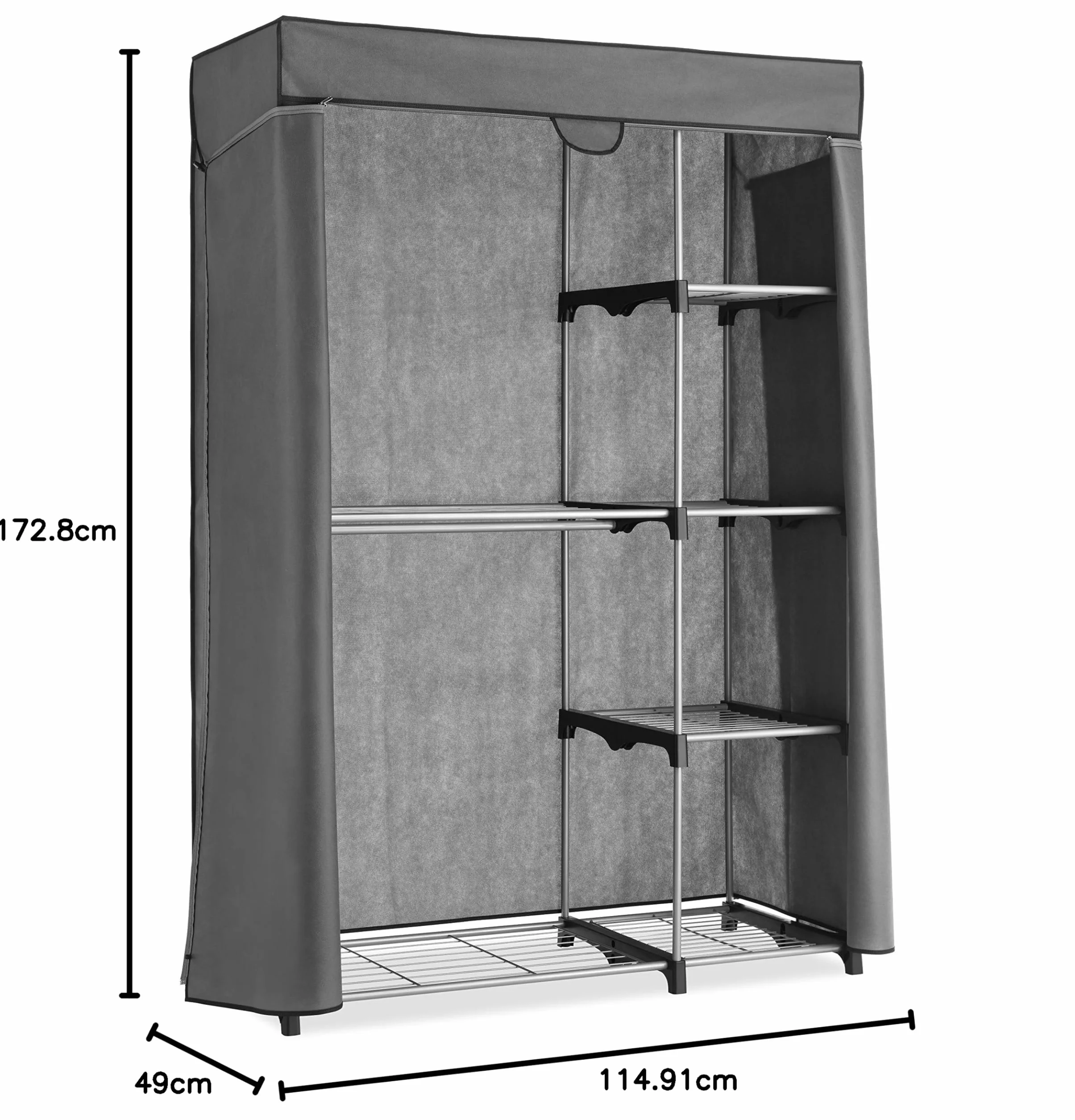 Whitmor Armoire Utilitaire de Luxe avec Housse Grise