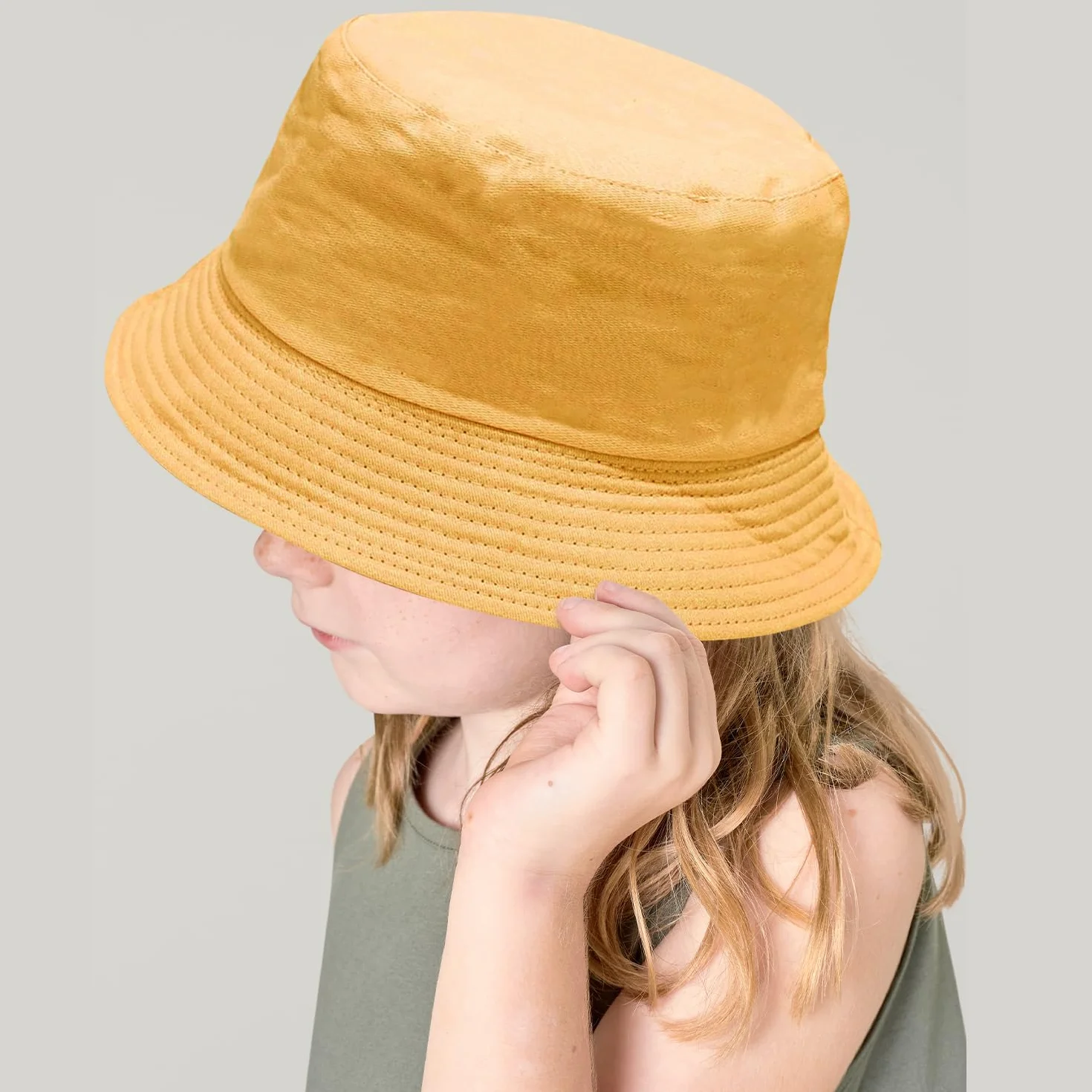 Chapeau de soleil réversible à large bord pour enfants garçons filles 2-8 ans