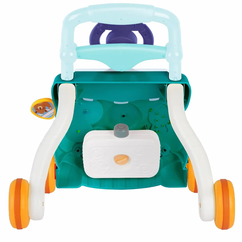 Trotteur Bébé Marcheur d'Apprentissage Assis-Debout 3 en 1, 62x68x36-81cm Vert