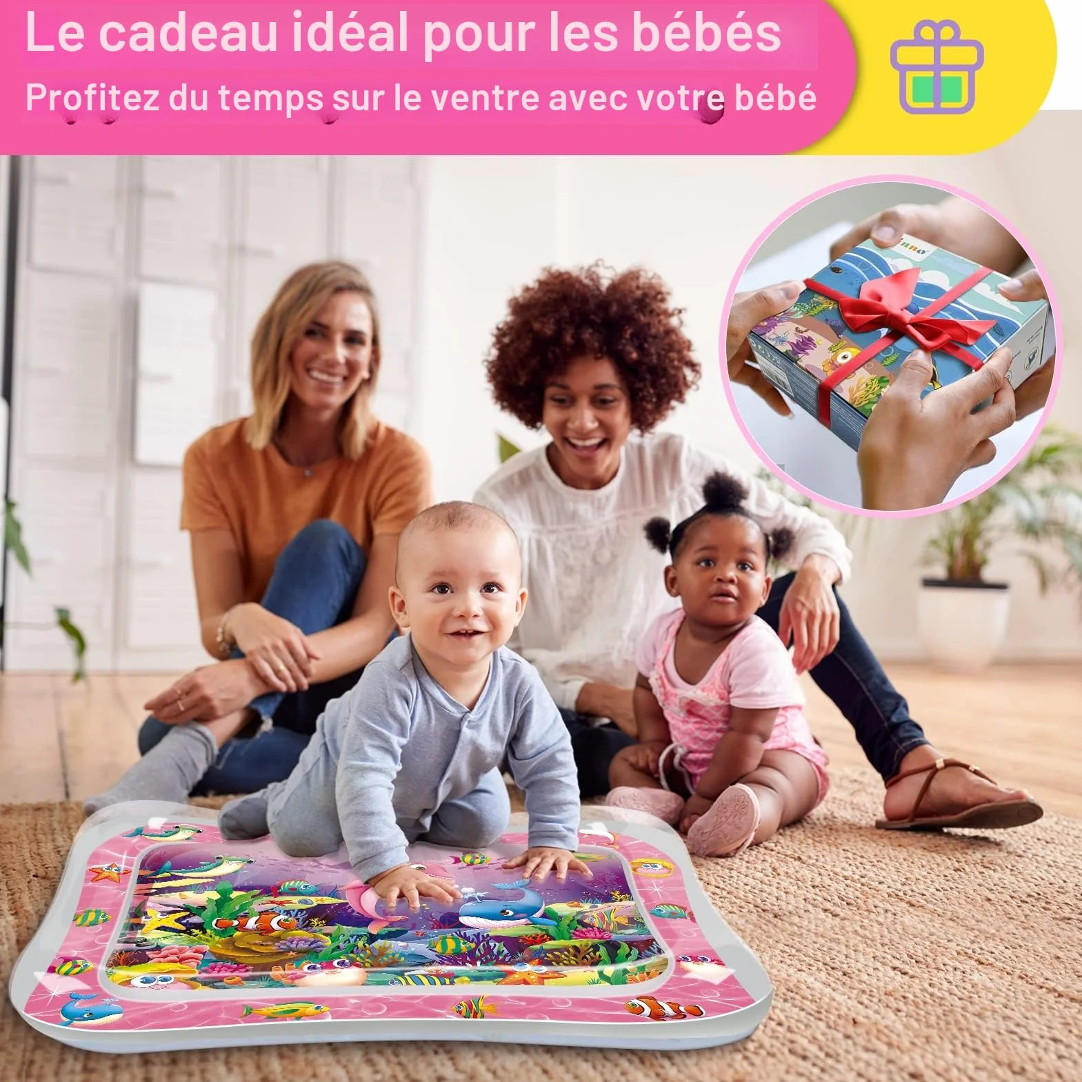 Infinno Tapis d'eau pour bébé 3 6 9 Mois développement sensoriel Cadeau Nouveau-né
