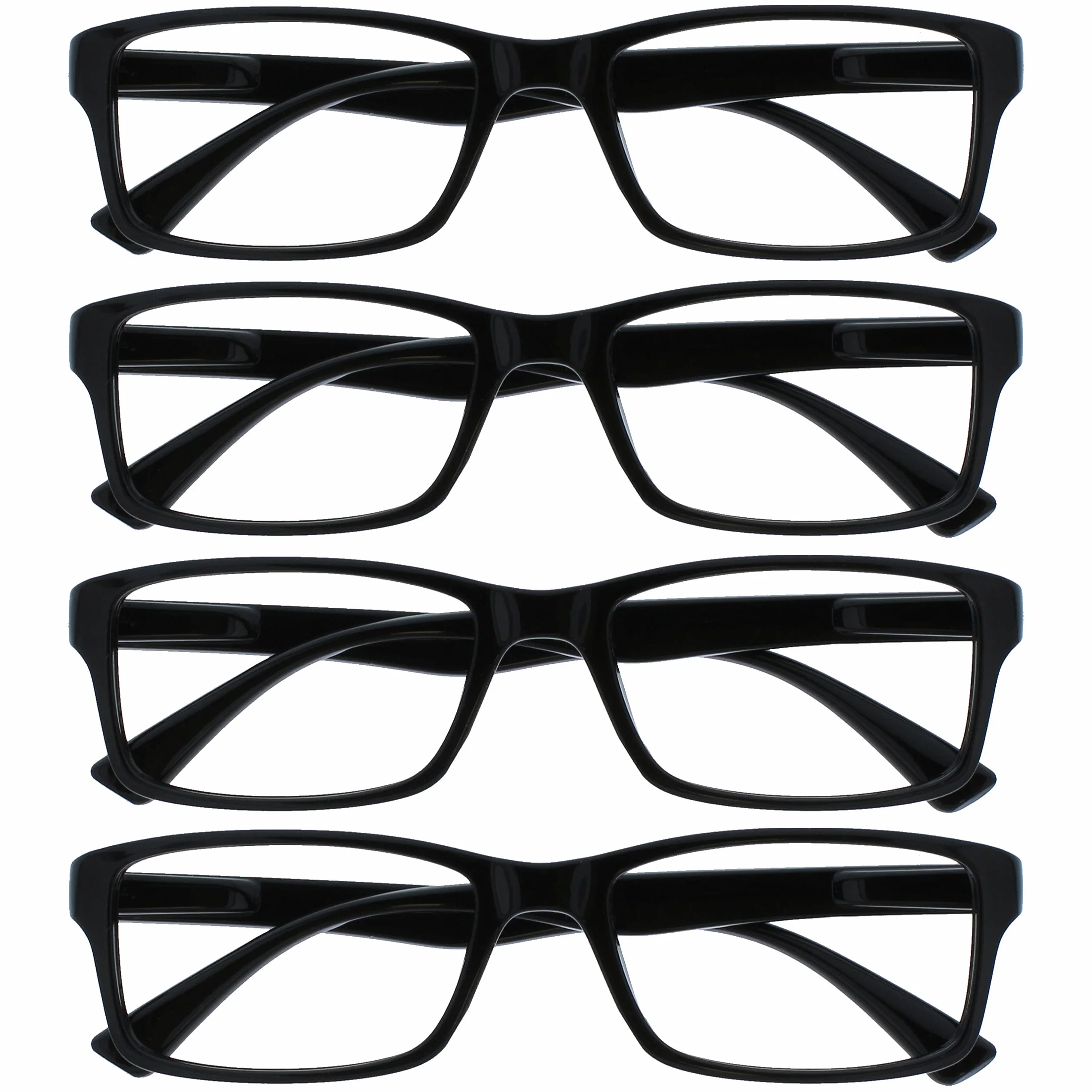 OPULIZE Lunettes De Lecture Noir +2,50 Pack 4 Designer Style Hommes Femmes