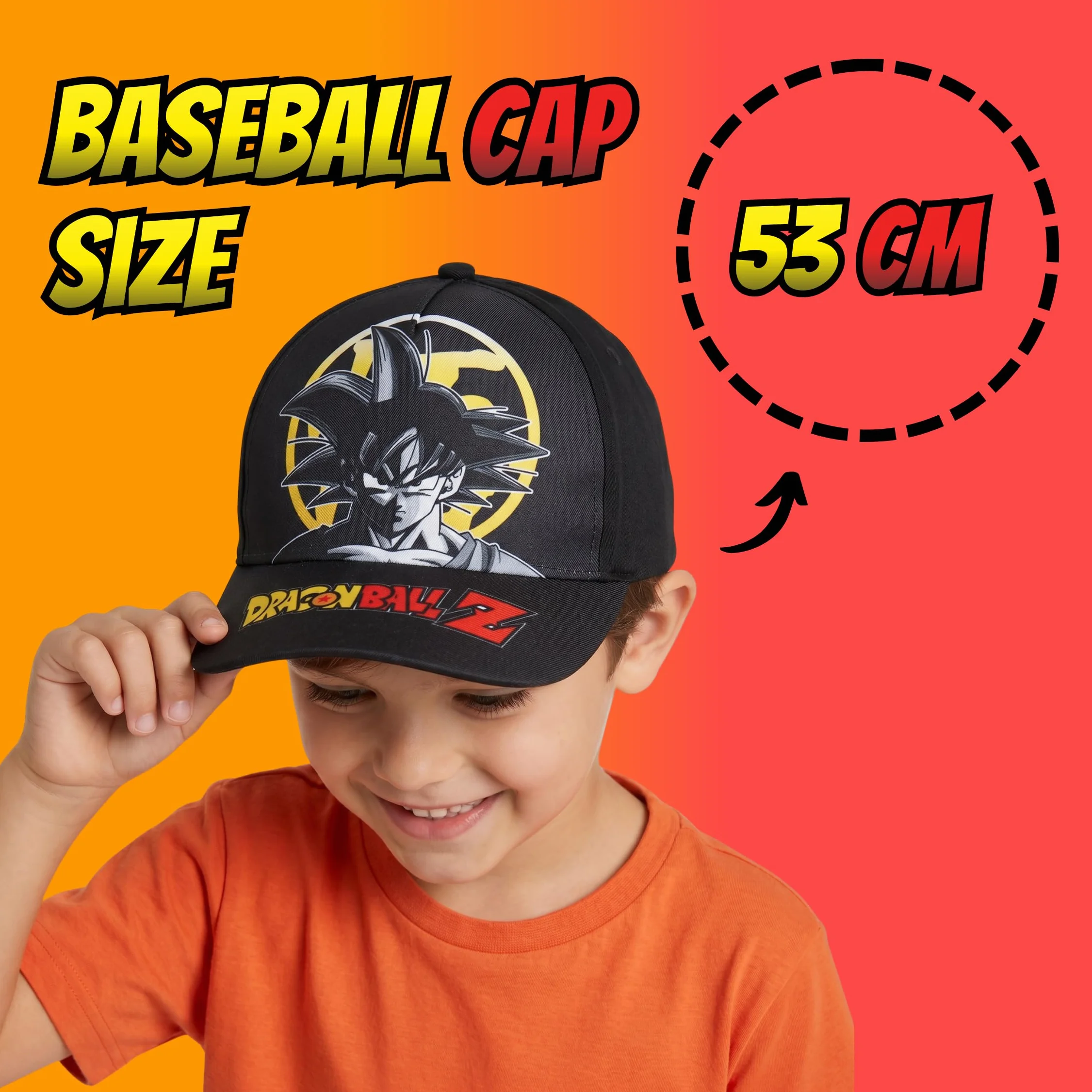Dragon Ball Z Casquette Garçon Design Goku Chapeau Été Enfants Noir