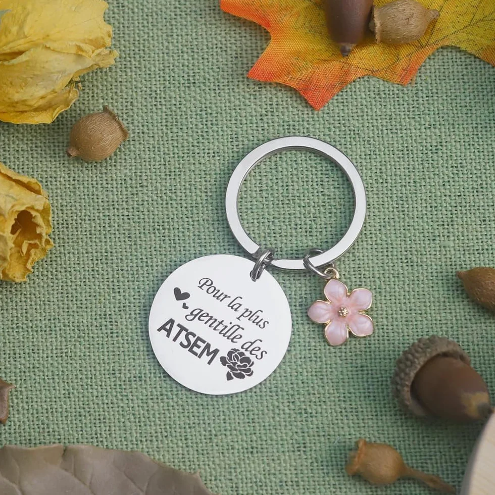 Porte Clef Atsem Cadeau Assistante Maternelle Nounou Fin d'Année Creche Noel
