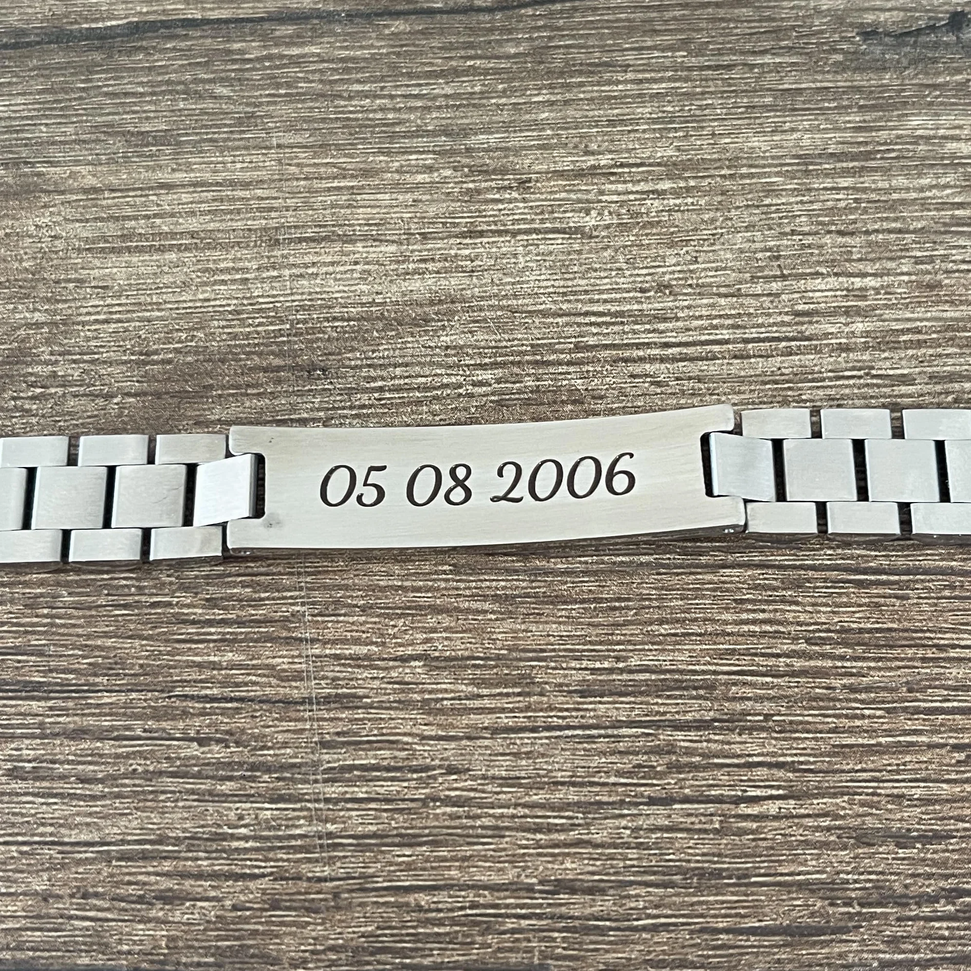 Gourmette Personnalisée Gravée en Acier Inoxydable - Bracelet Homme Cadeau Saint Valentin