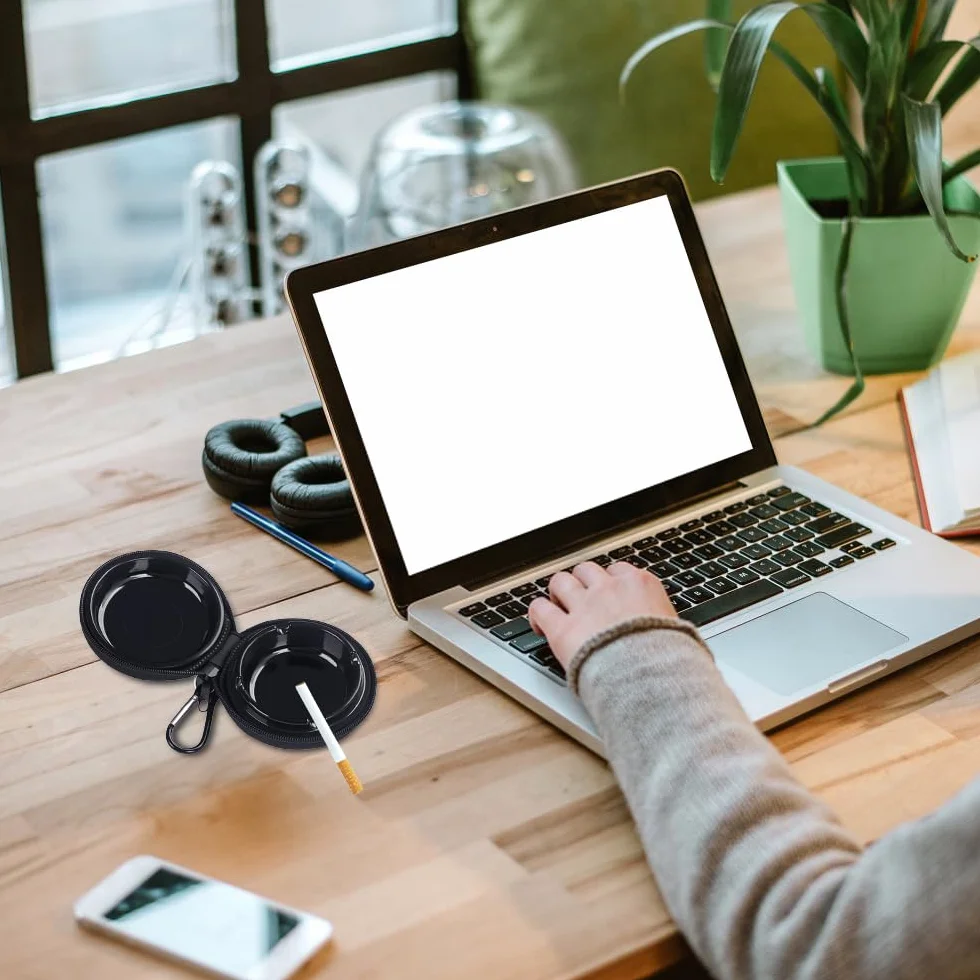 Cendrier de Poche Portable Anti Odeur Grande Capacité Noir