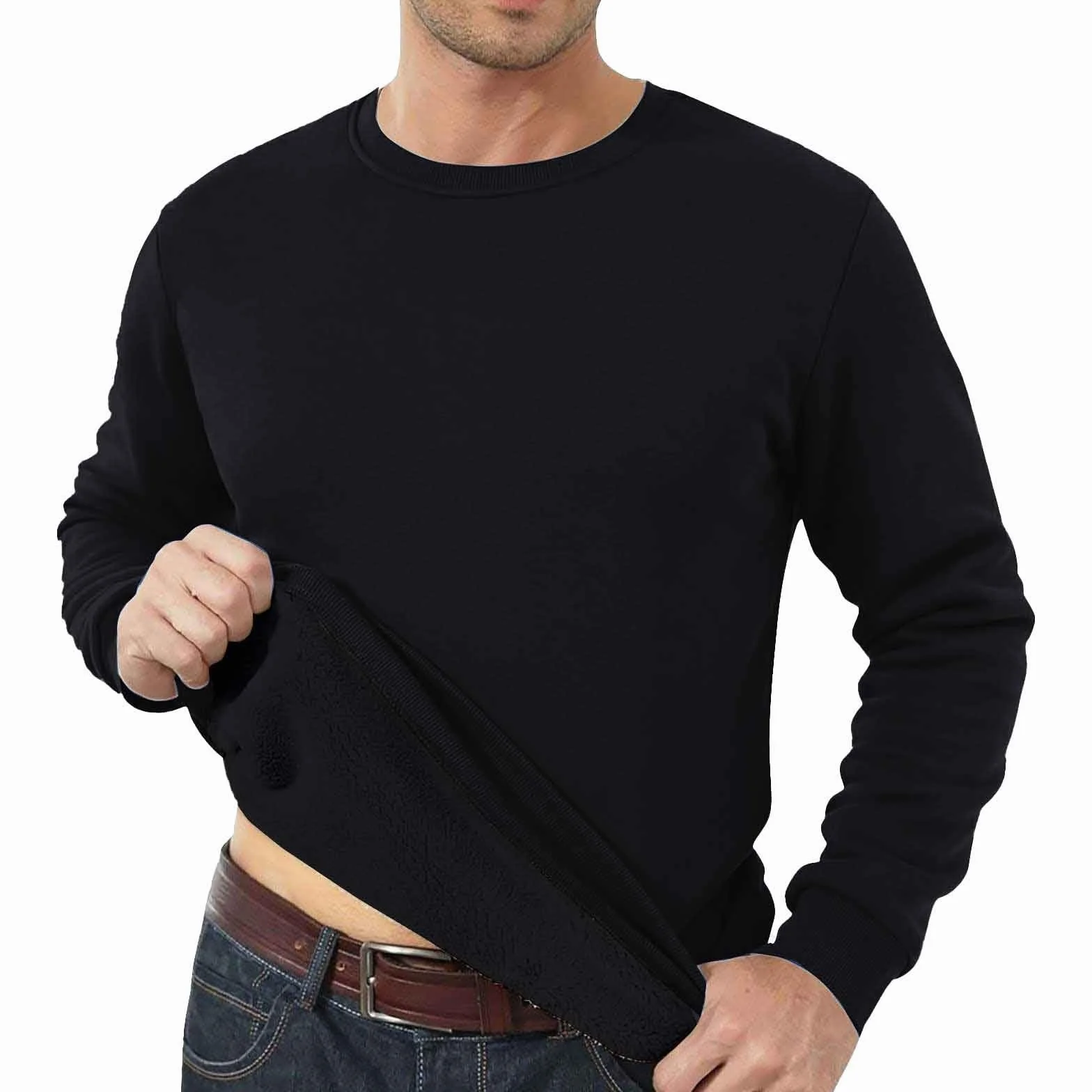Sweat Homme sans Capuche Col Rond en Coton Tailles M à 5XL