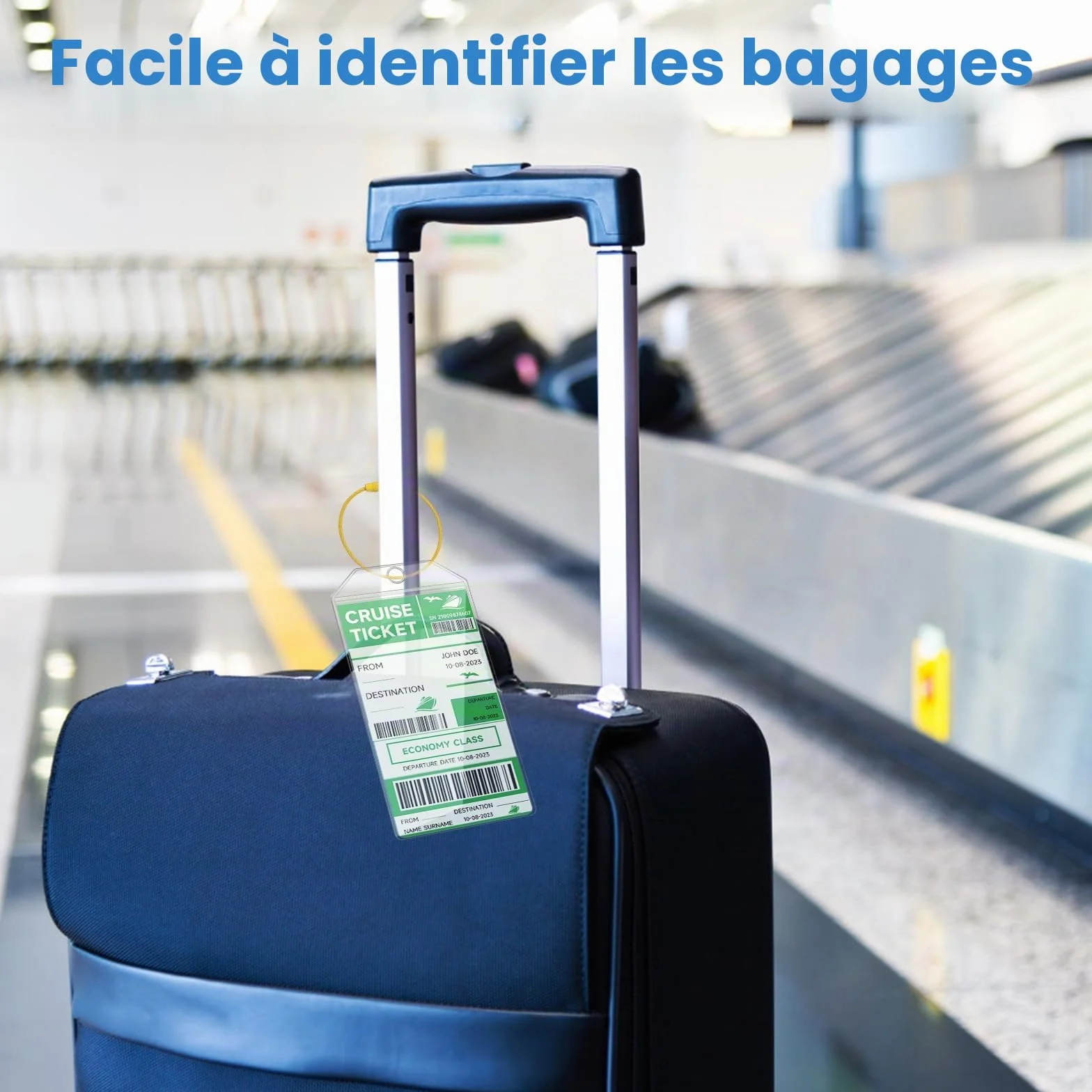 Alyvisun 6 Pièces Porte-Étiquettes de Bagage en PVC pour Valise Voyage Avion