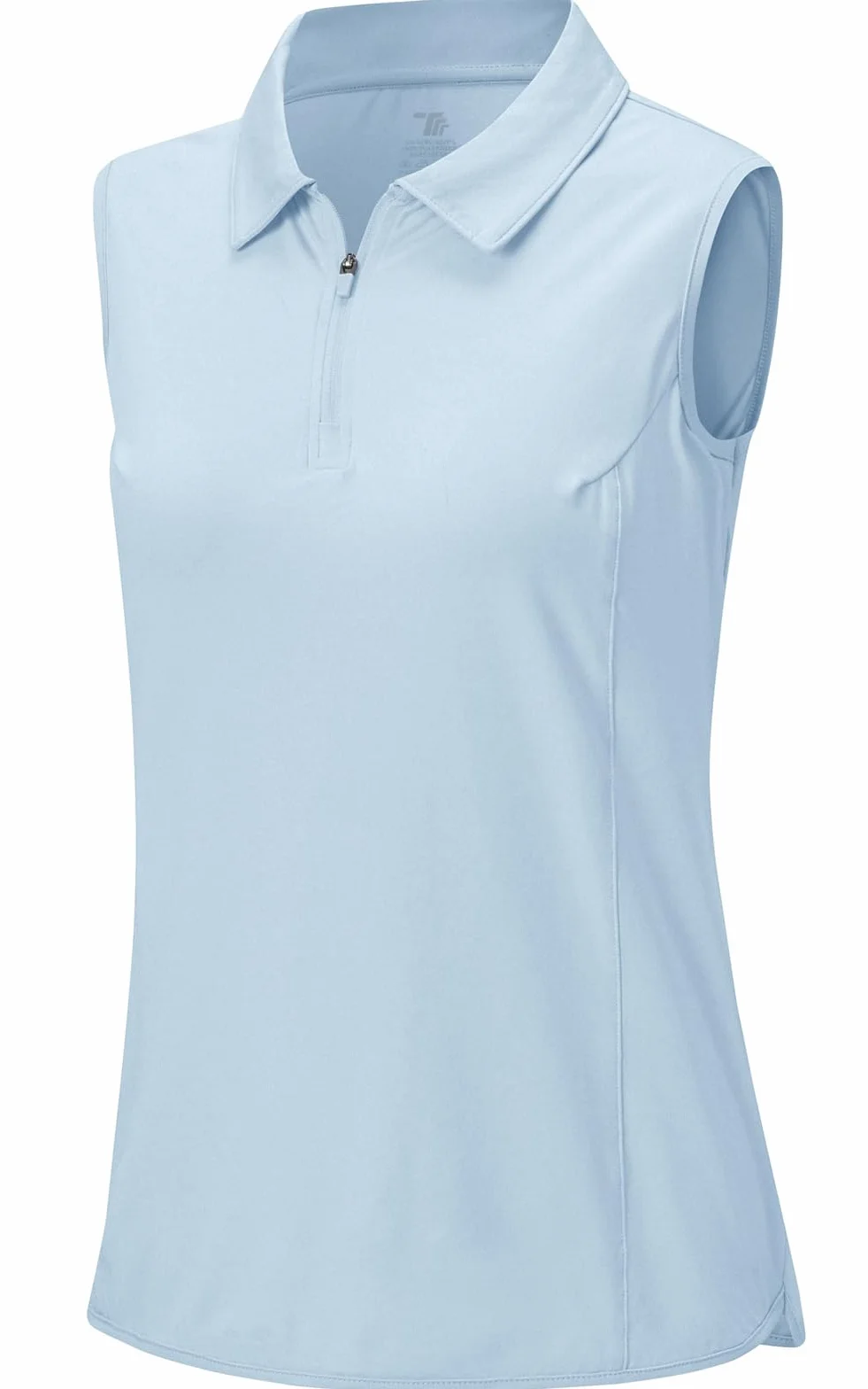 Polo sans manches femme respirant fermeture éclair 1/4 séchage rapide golf tennis extérieur