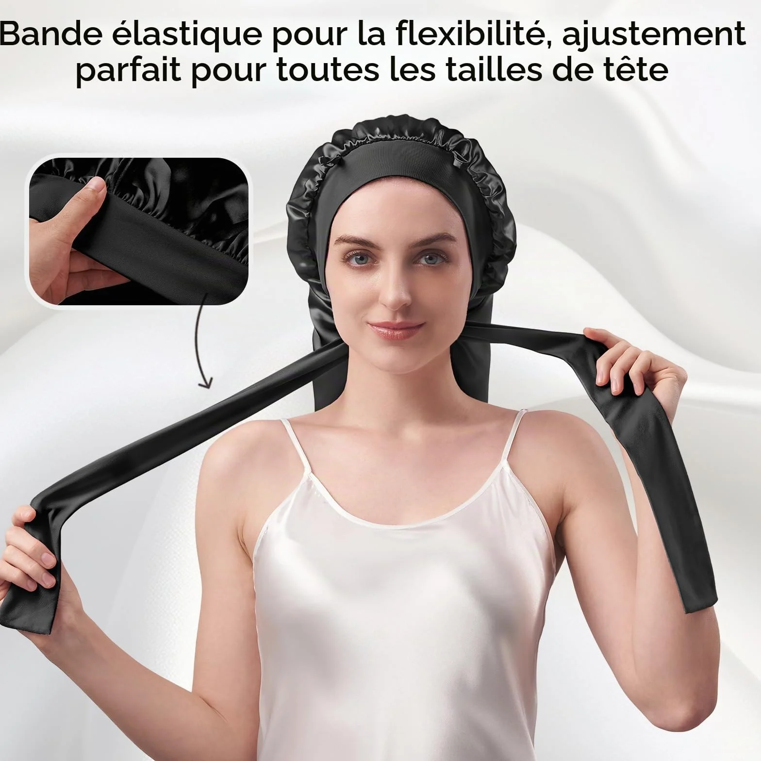 Umisleep Bonnet de Nuit Soie de mûrier 22 Momme Double Face pour Cheveux volumineux