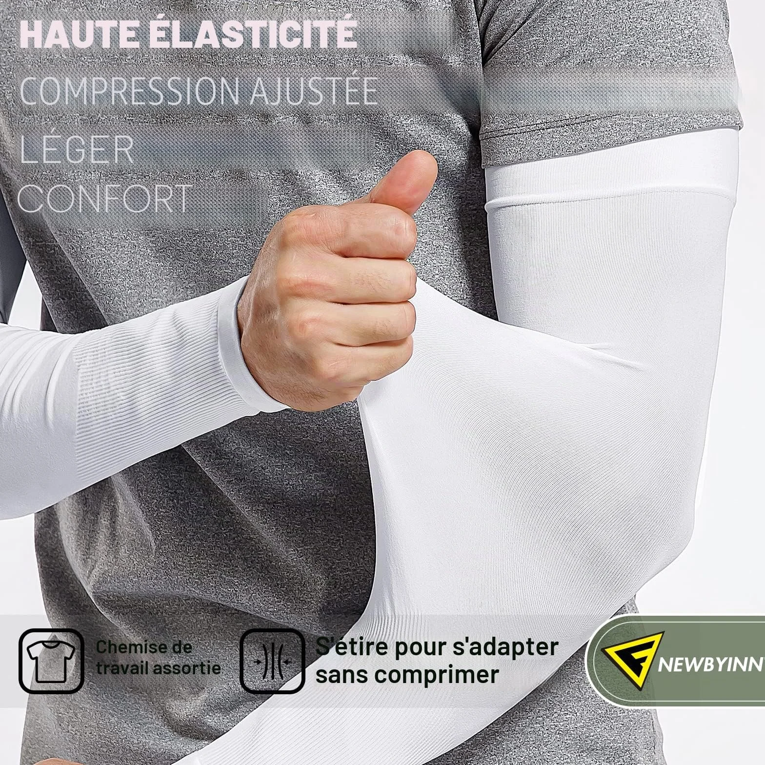Manchettes de Bras Anti-UV Compression Sport pour Hommes et Femmes