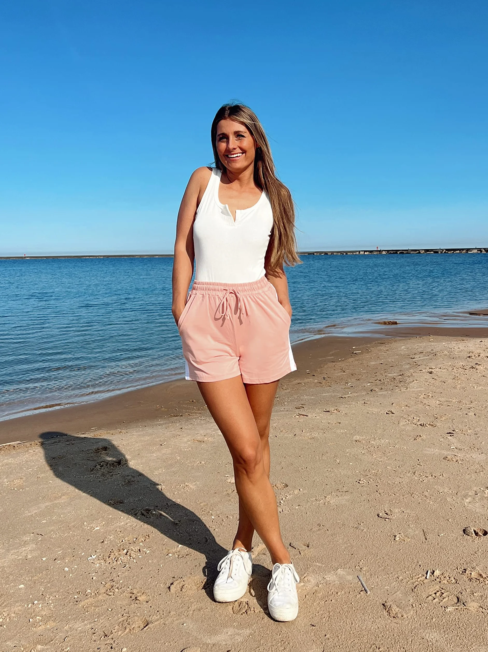 Short de Course à Pied en Coton pour Femme avec Cordon de Serrage