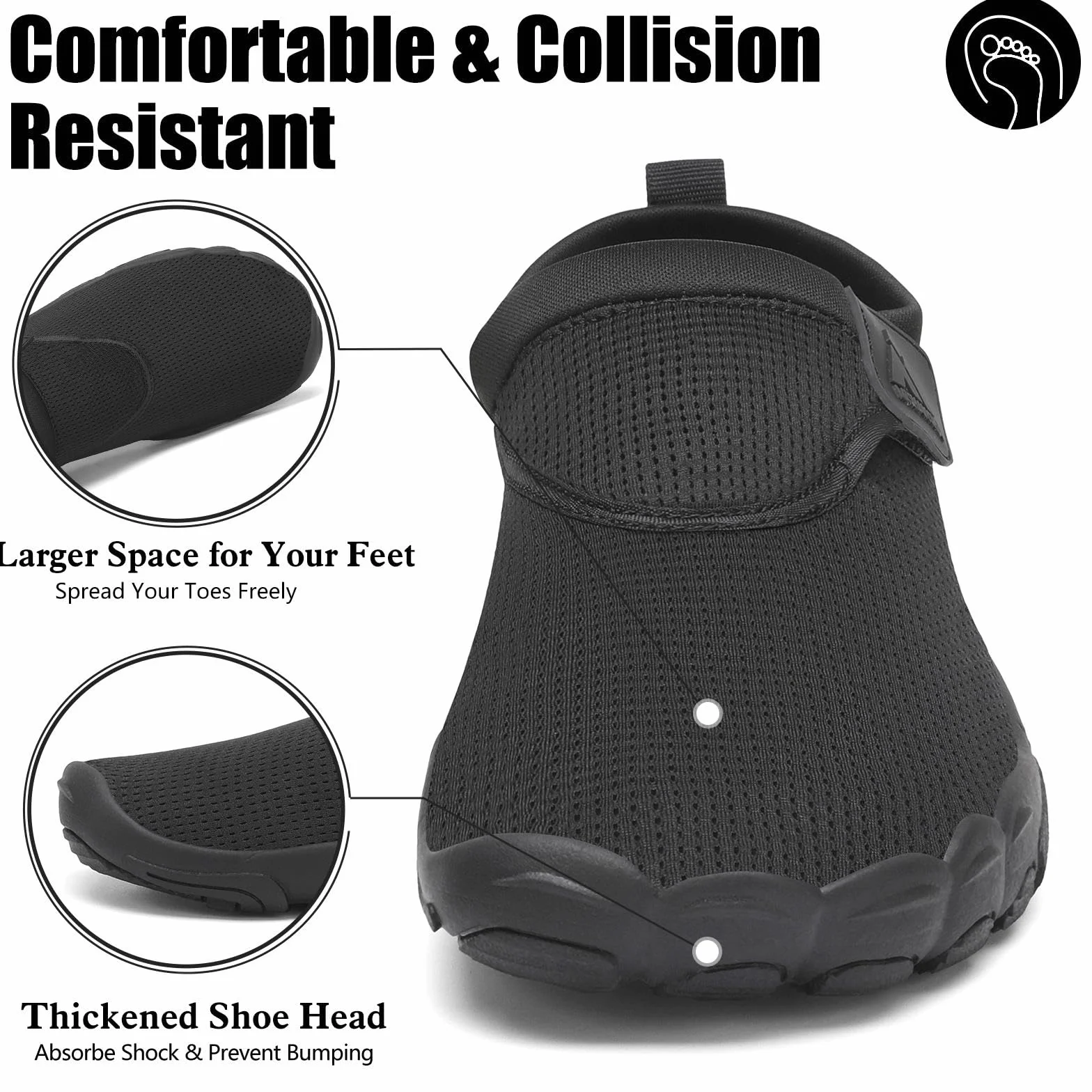 Mishansha Chaussures de Plage Respirant Séchage Rapide Chaussures d'eau Tailles 36-46