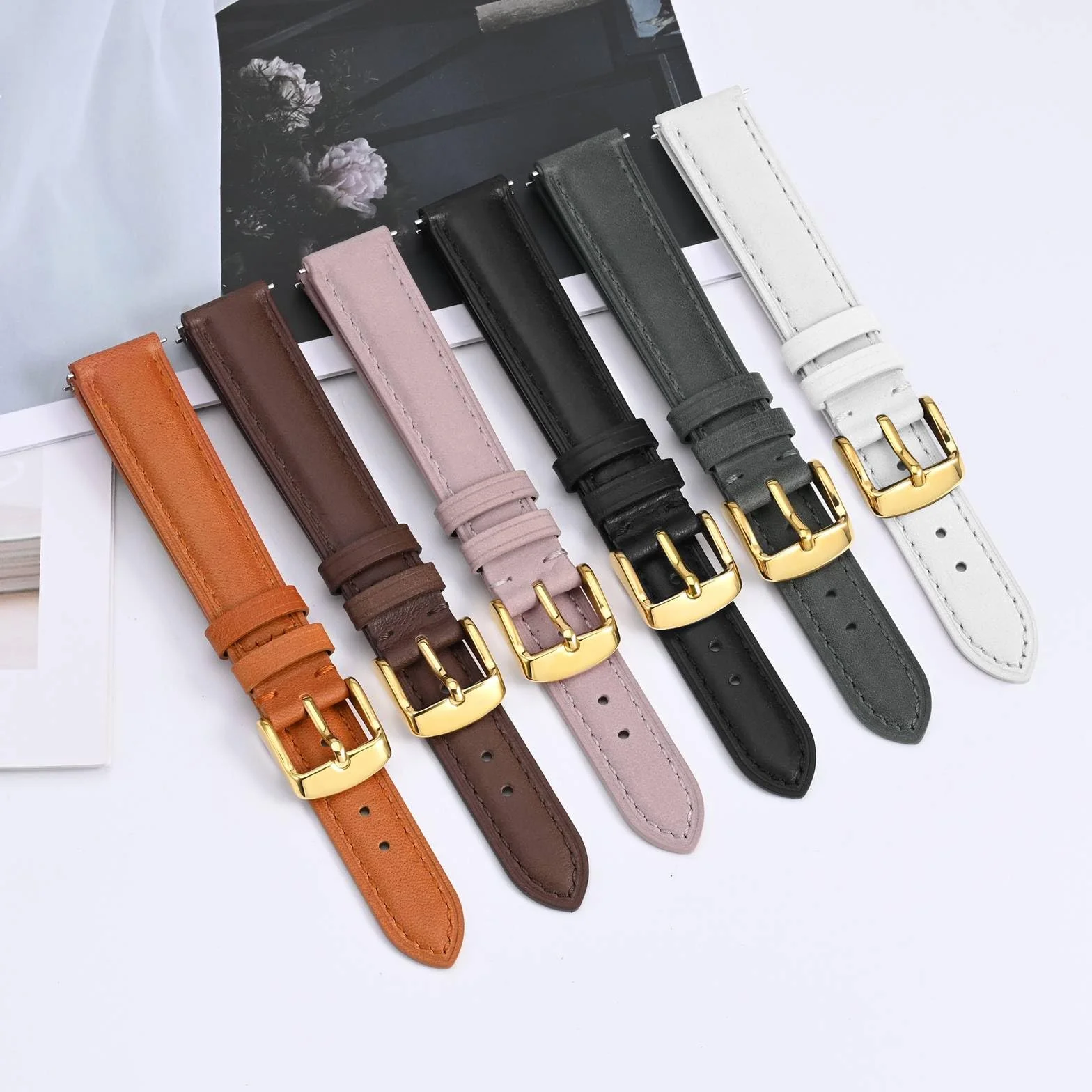 BISONSTRAP Bracelet de Montre en Cuir Dégagement Rapide Compatible 12-20mm