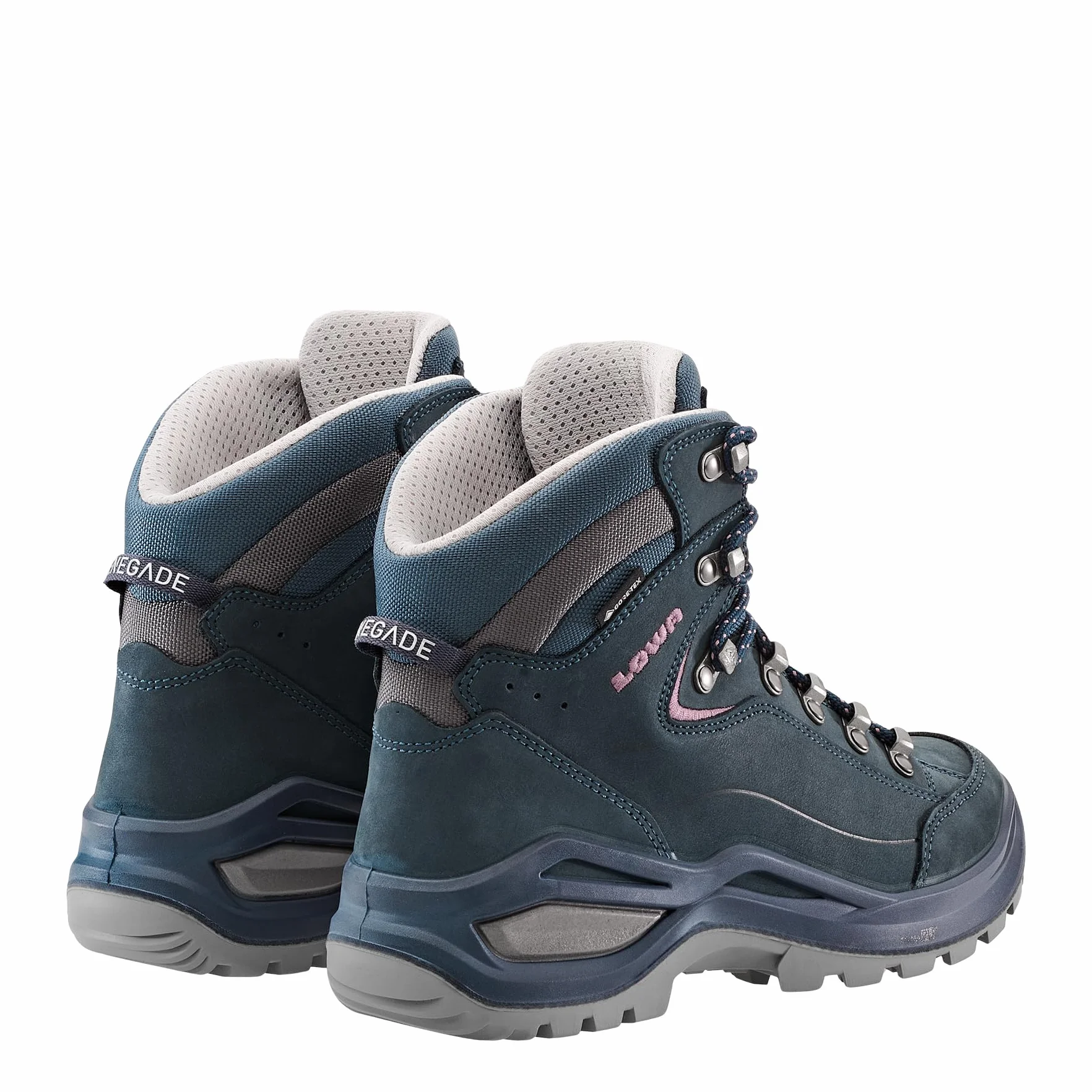LOWA Renegade EVO GTX MID Ws - Chaussures de sport pour femmes - Bleu acier/vieux rose