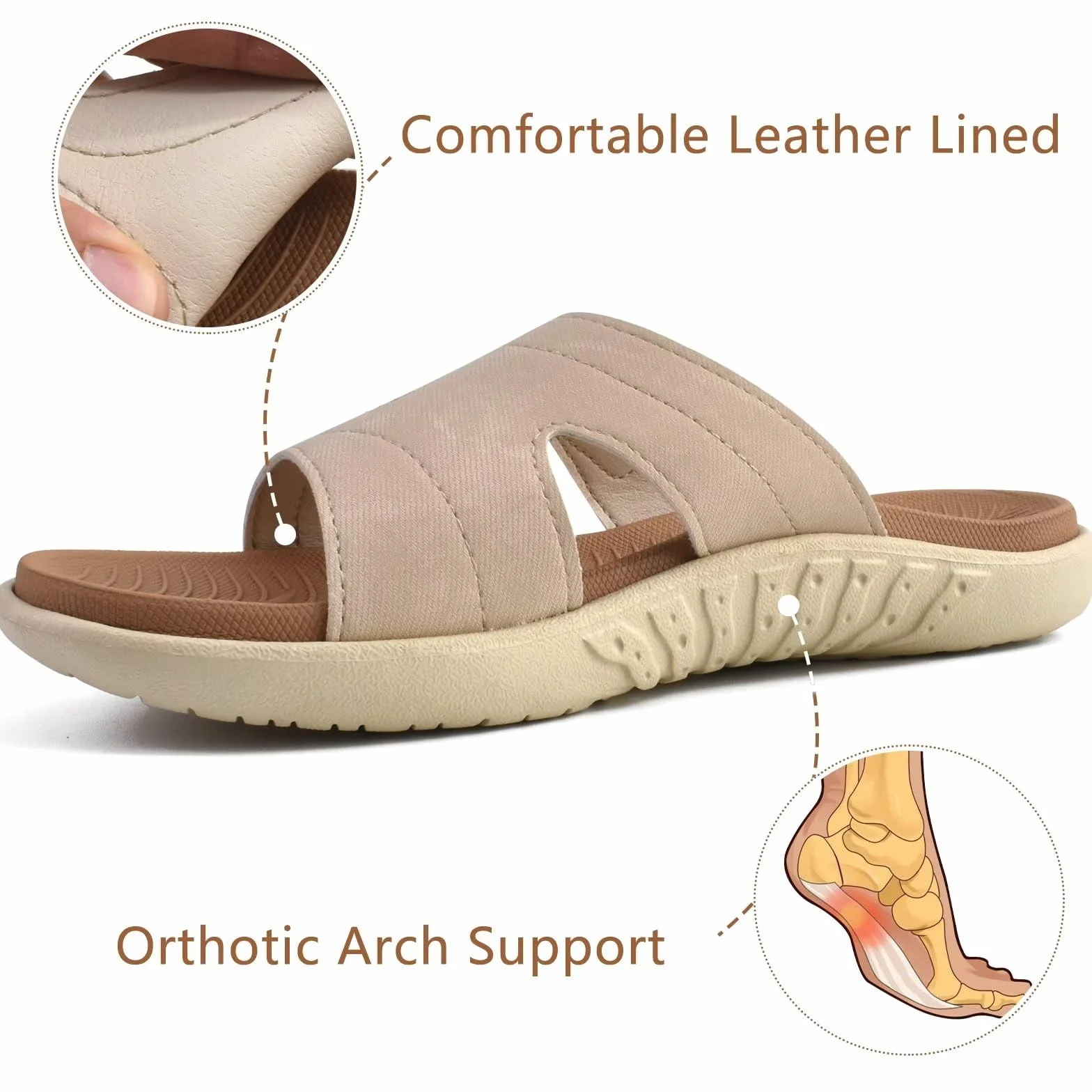 KuaiLu Claquette Femme Orthopédique Legere Soutien Plantaire Sandales Reglables Confort Yoga Mat Plage Piscine Douche Mules
