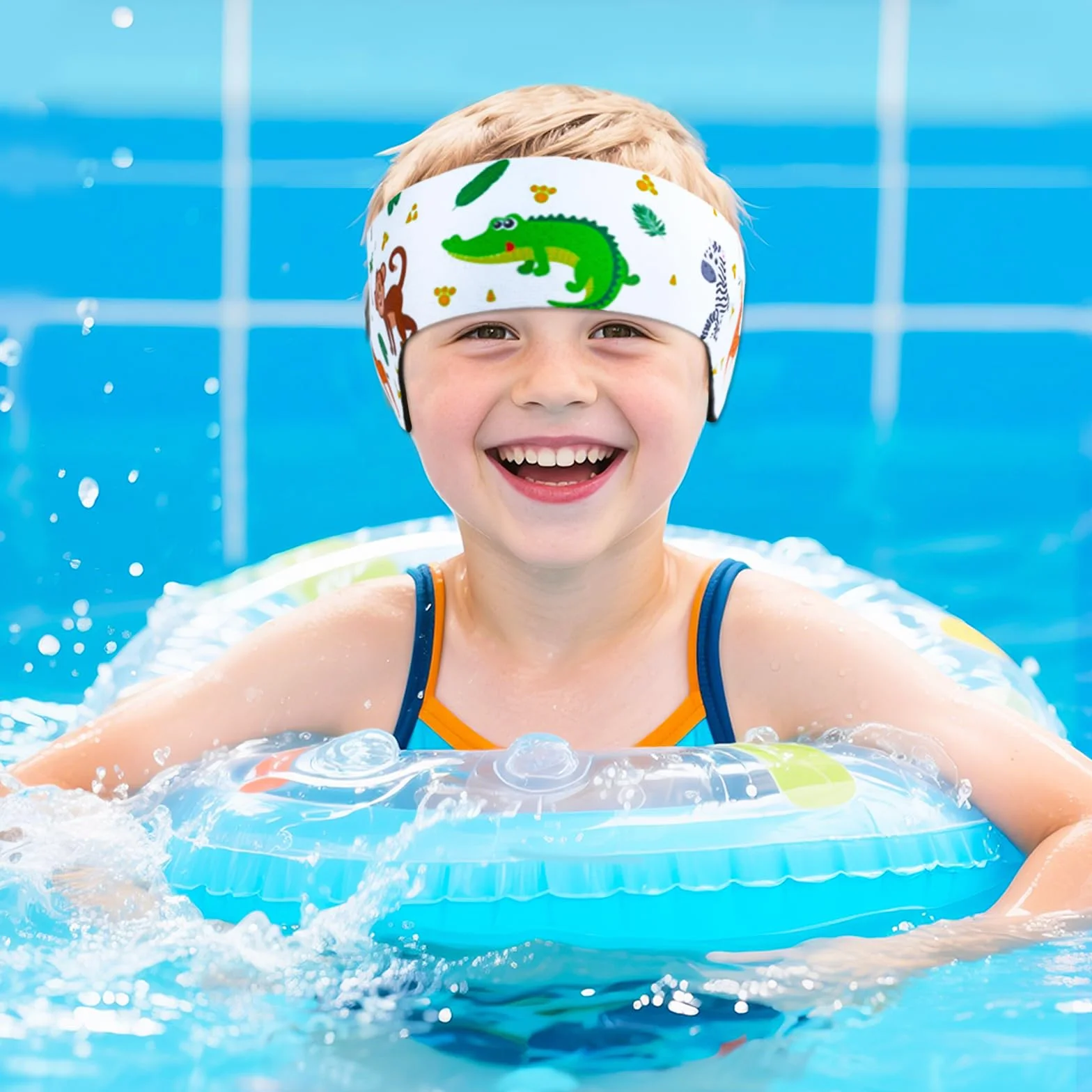 Bandeau Piscine Oreille Enfant 2 PCS Néoprène Natation Surf Douche M