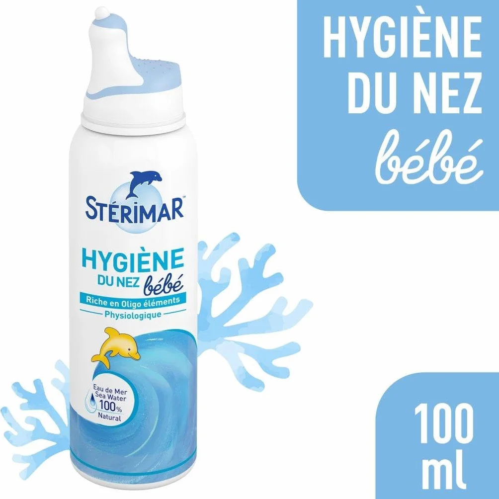 STÉRIMAR Spray Nasal Bébé 100 ml - Hygiène du Nez, Eau de Mer 100% Naturelle, Formule Physiologique
