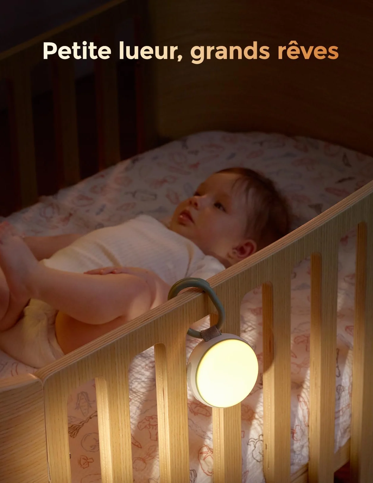 Momcozy Machine à Bruit Blanc Portable pour Bébé avec Veilleuse Intégrée - 20 Sons Apaisants, Batterie Rechargeable