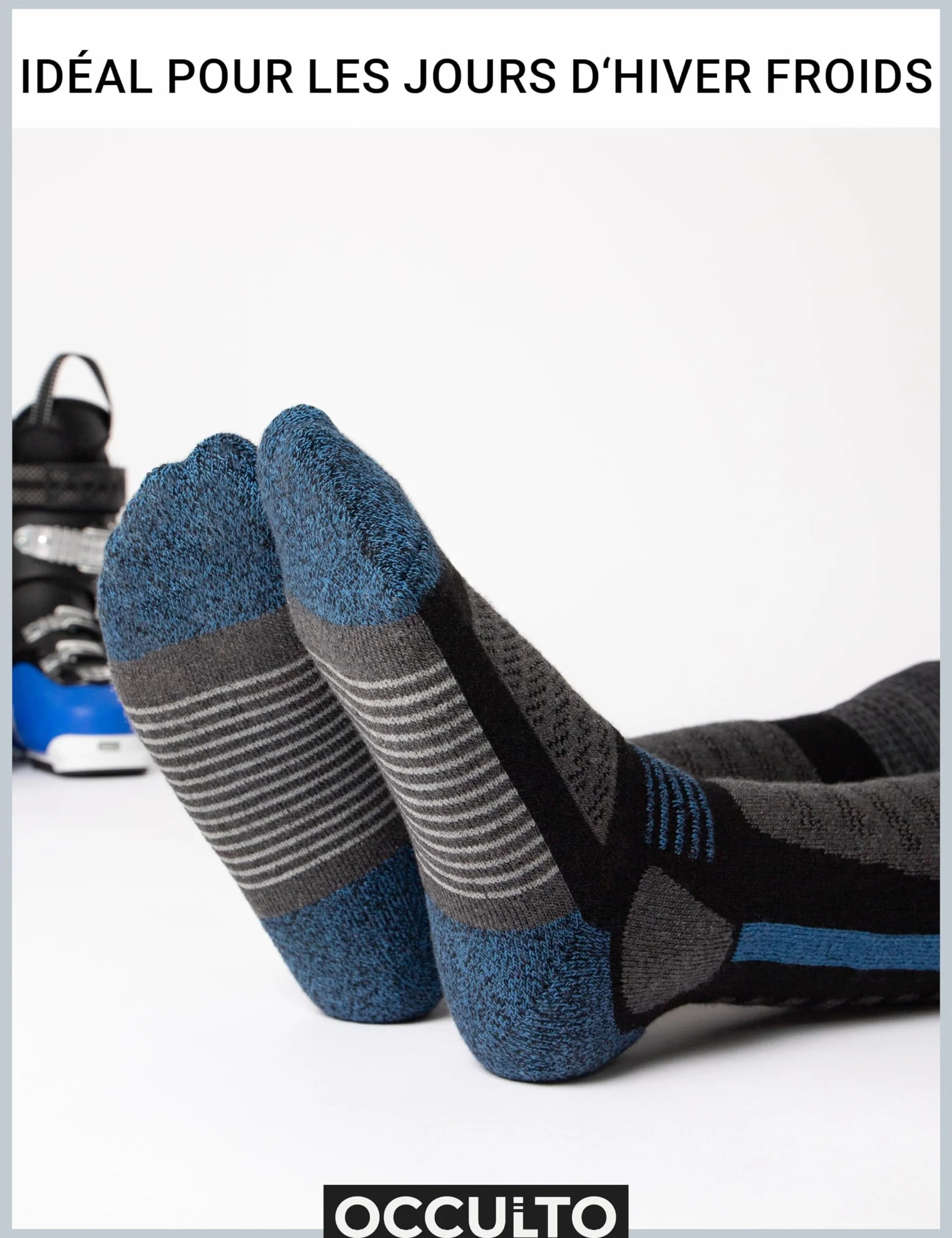 Occulto chaussettes de ski enfants 2 Paires Charlie thermiques hiver rembourré respirant