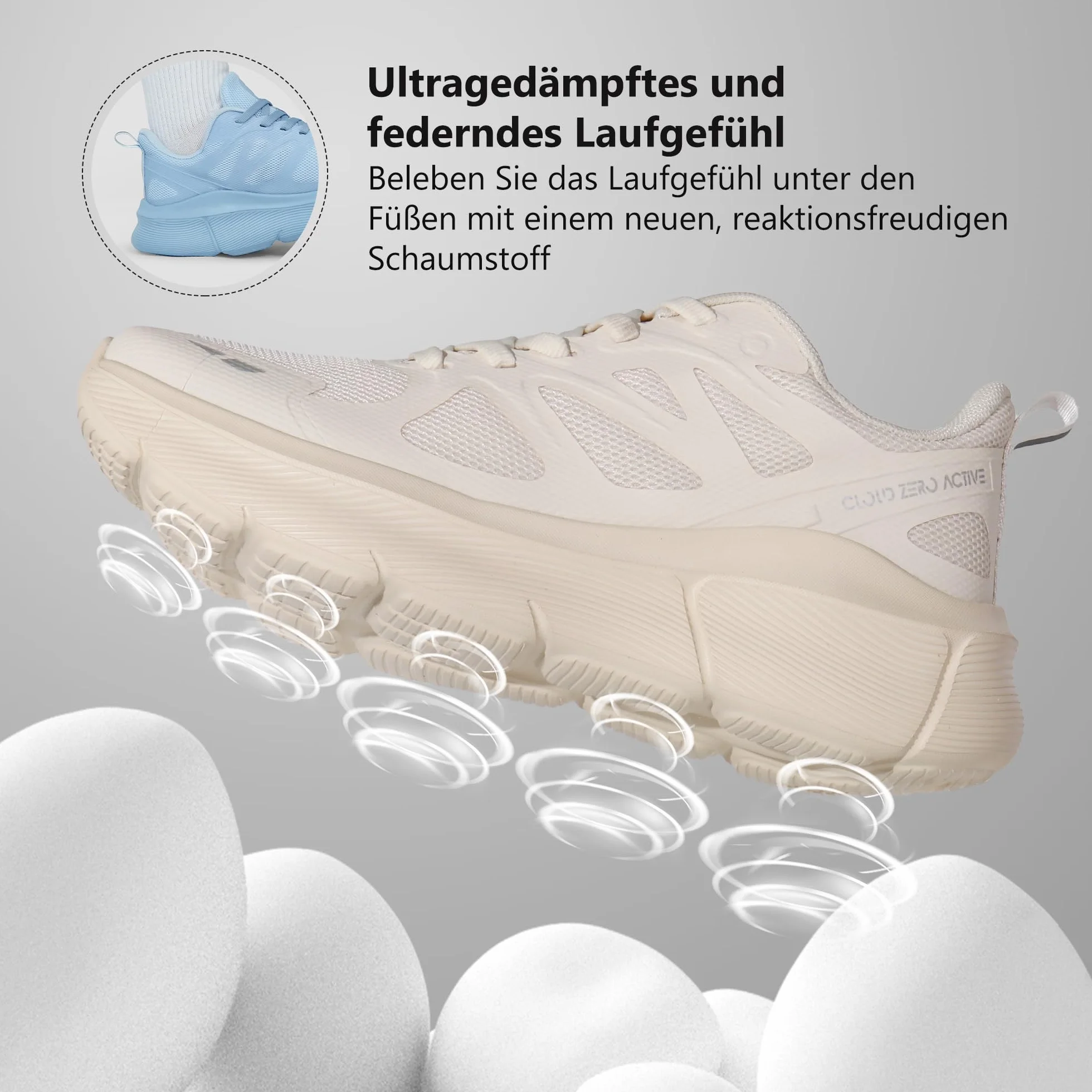 Hawkwell Cloud Zero Active Chaussures de marche et de tennis pour femme rembourrées respirantes antidérapantes